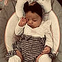 Raya joined the competition — help win amazing prizes! baby, sleeping, infant, headband, cushion, soft_toy, baby_seat, clothing, sock, bow, patterned_clothing, white, black, cute, child, indoor, resting, peaceful, portrait, newborn