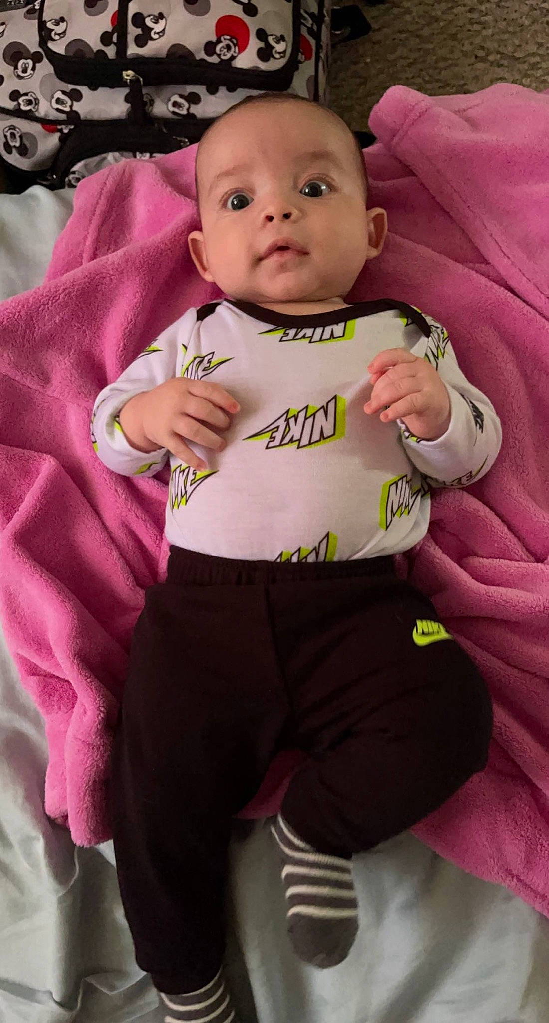 Greysen joined the competition — help win amazing prizes! baby, baby_products, baby_safety, baby_toddler_clothing, cheek, child, comfort, cool, event, finger, gesture, happy, magenta, person, pink, purple, sleeve, t_shirt, textile, toddler