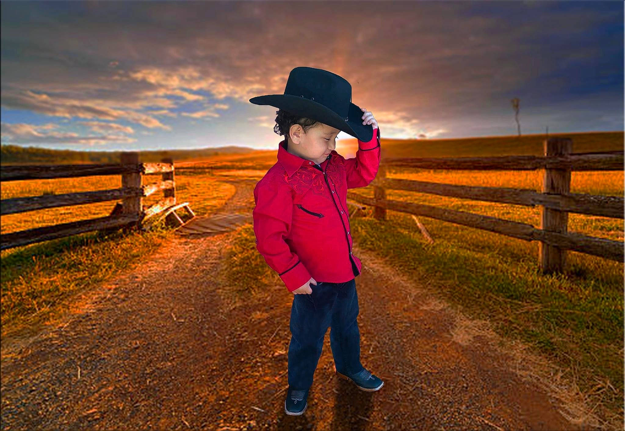 Jesus joined the competition — help win amazing prizes! cloud, dusk, ecoregion, fence, flash_photography, grass, grassland, happy, hat, headwear, horizon, landscape, meadow, natural_landscape, people_in_nature, person, plain, sky, sun_hat, sunlight