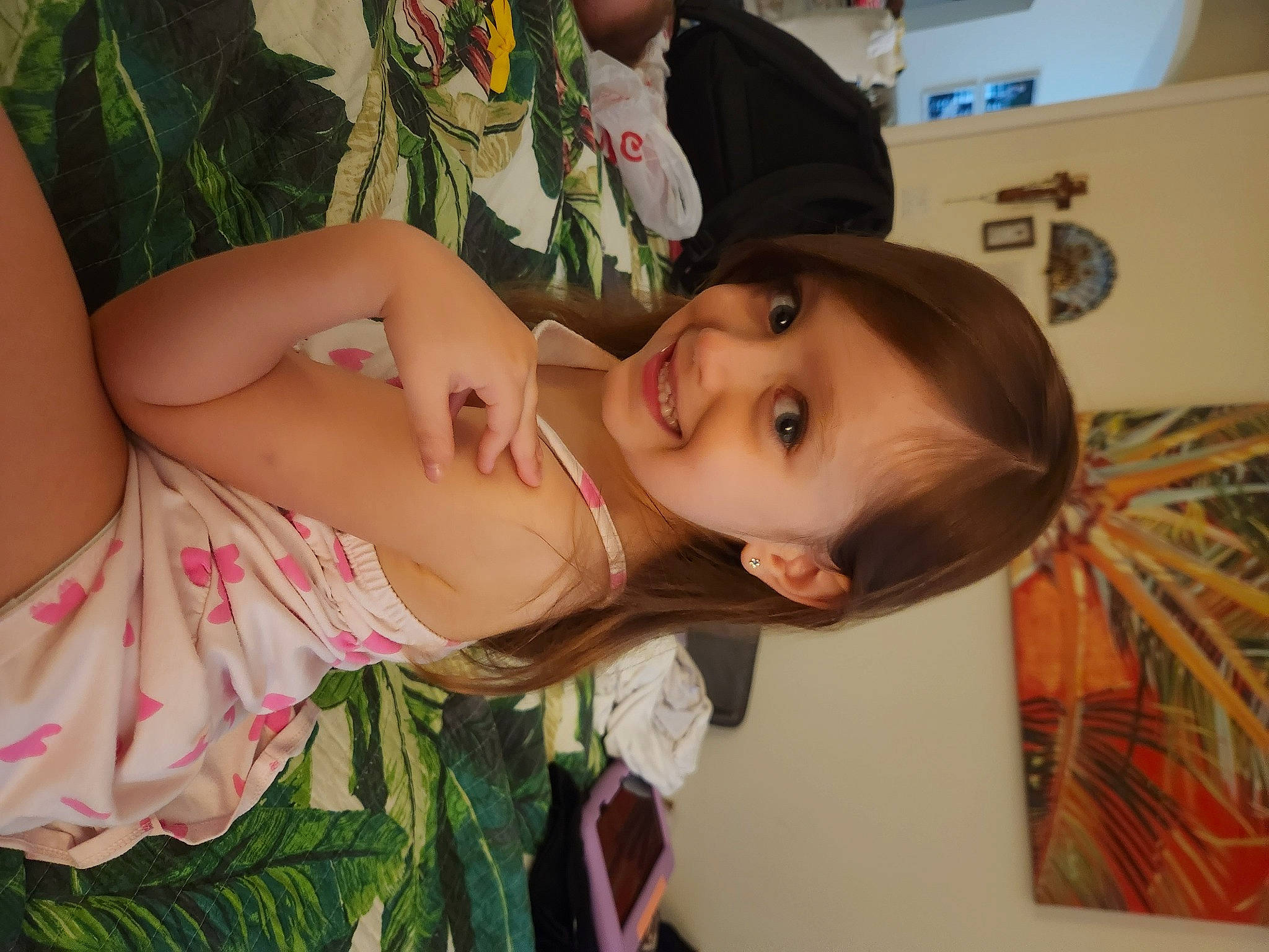 Alayna is registered to the contest to win money with this photo: abdomen, chest, child, event, eyelash, fun, grass, happy, iris, jewellery, joy, mouth, nose, person, plant, room, skin, smile, toddler, tradition