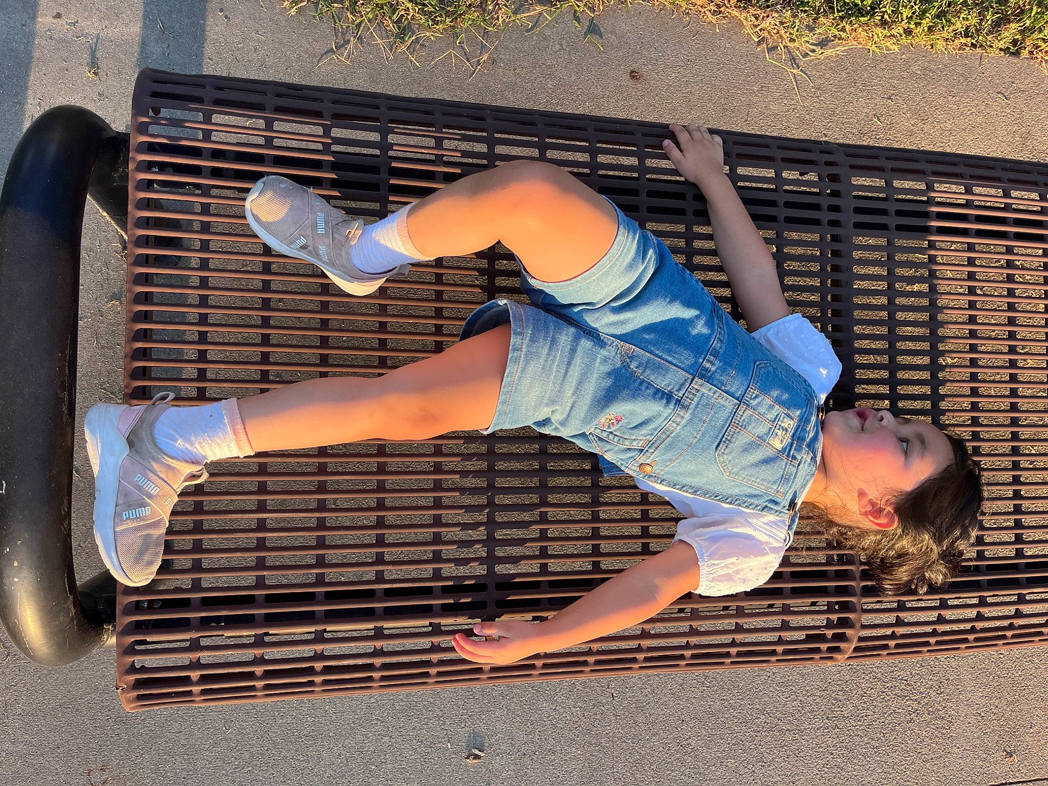 Gabriella joined the competition — help win amazing prizes! automotive_exterior, automotive_lighting, automotive_tire, denim, elbow, flash_photography, foot, fun, grille, hood, human_leg, knee, leg, leisure, pattern, person, sandal, shorts, thigh, vehicle_door