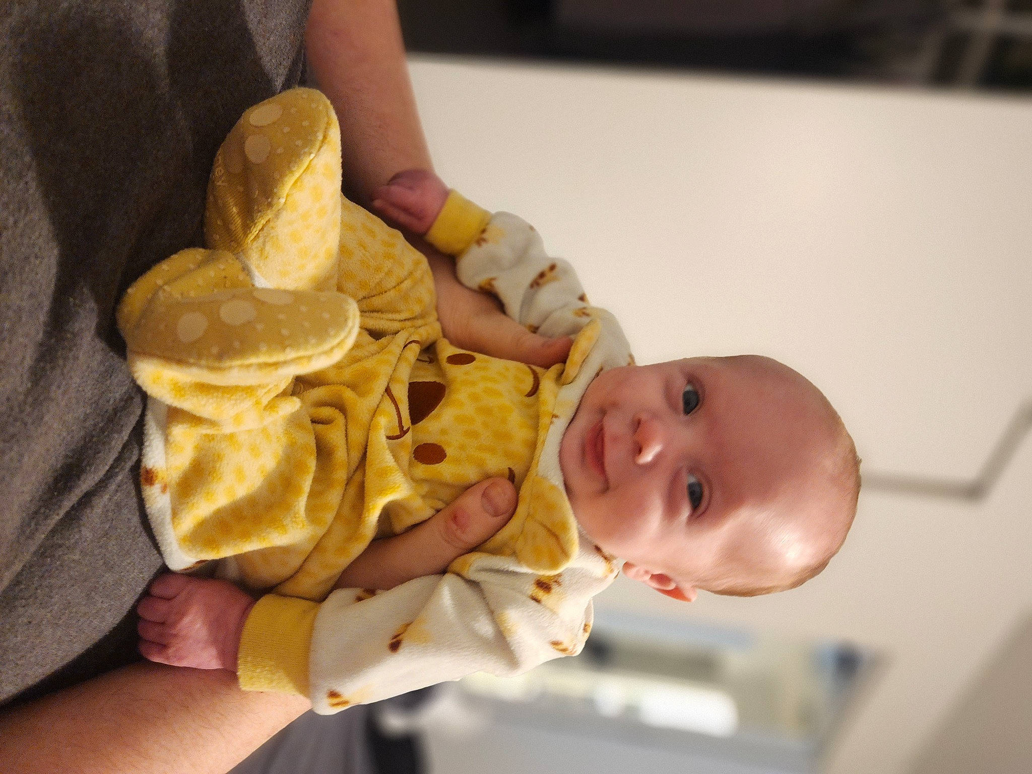 Finley joined the competition — help win amazing prizes! baby, baby_products, baby_safety, baby_toddler_clothing, cheek, child, comfort, finger, fun, gesture, hand, happy, hat, mouth, nail, nose, person, skin, thumb, toddler