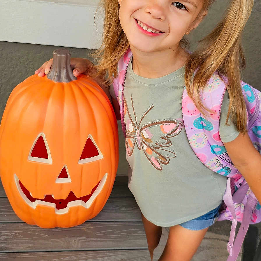 Raeynah joined the competition — help win amazing prizes! child, clothing, face, female, festival, food, footwear, girl, halloween, head, person, photography, plant, portrait, pottedplant, produce, shoe, sneaker, squash, vegetable