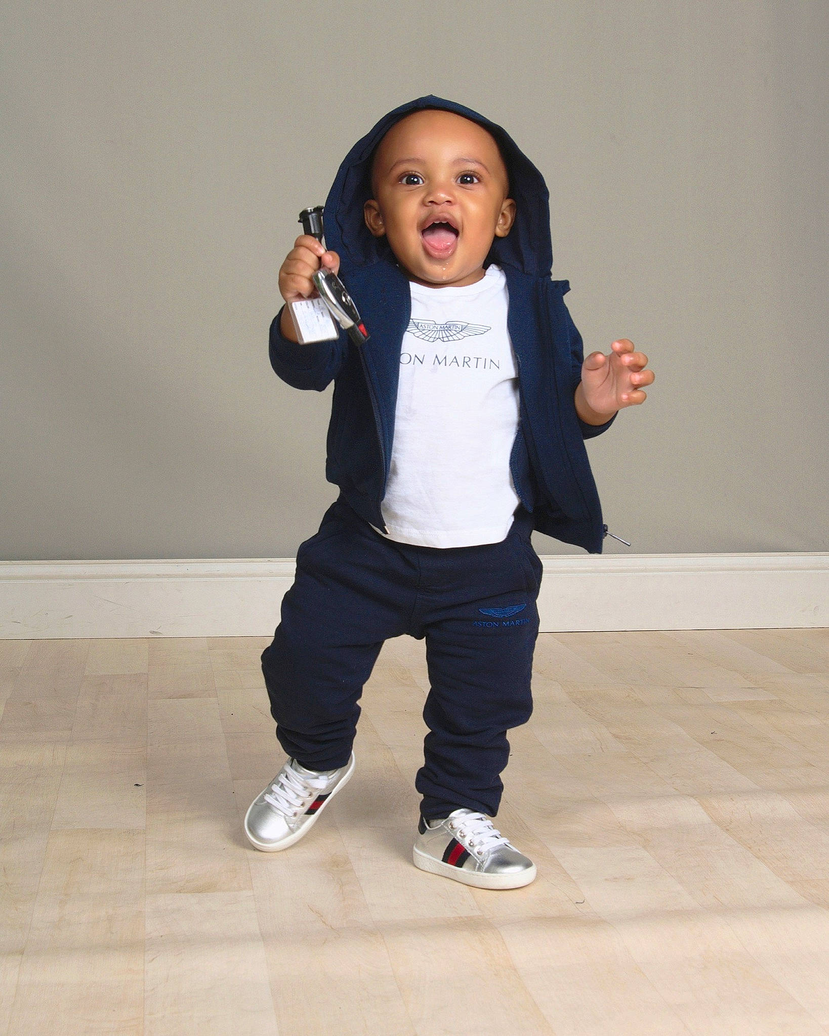 Aston joined the competition — help win amazing prizes! child, fun, gesture, happy, person, shoe, sportswear, standing, toddler