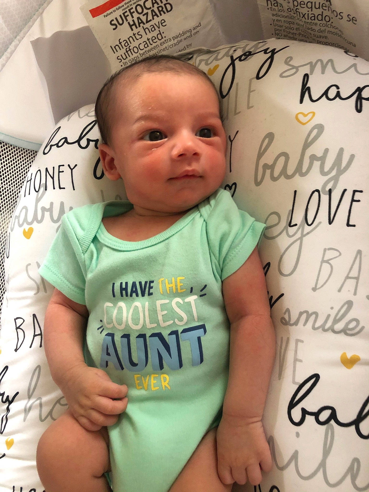 Alyus is registered to the contest to win money with this photo: baby, baby_products, baby_toddler_clothing, child, cool, font, forehead, happy, head, person, photo_caption, photography, product, skin, smile, t_shirt, toddler