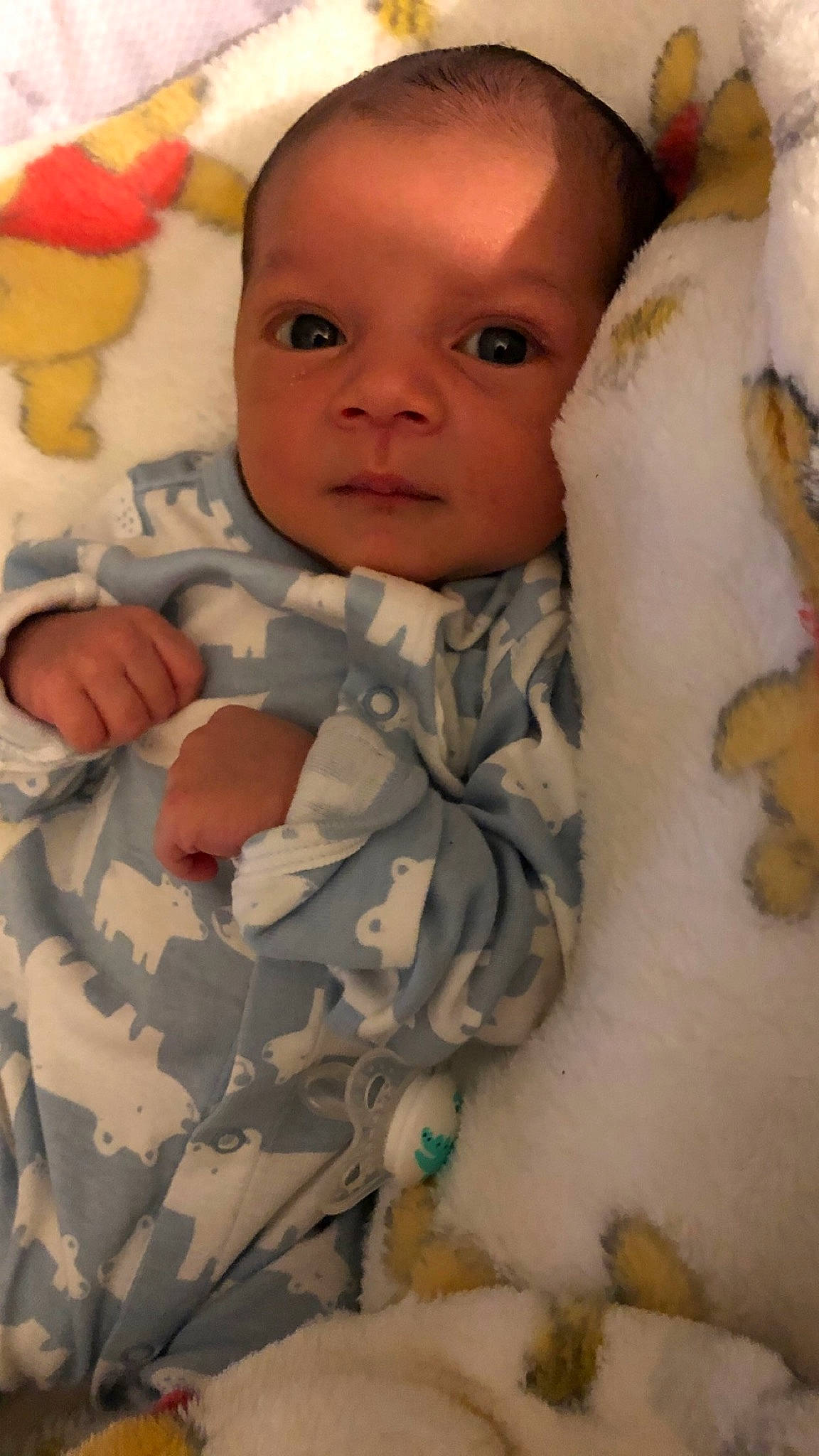 Alyus is registered to the contest to win money with this photo: baby, bedtime, cheek, child, face, head, skin, stuffed_toy, toddler, toy