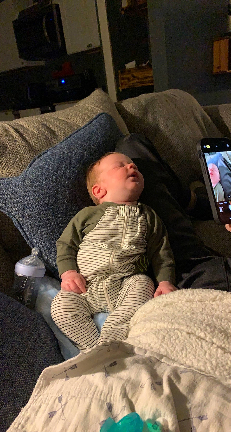 Cache joined the competition — help win amazing prizes! baby, baby_toddler_clothing, car_seat, child, comfort, communication_device, couch, electronic_device, fun, gadget, lap, linens, living_room, person, picture_frame, portable_communications_device, room, sitting, technology, toddler