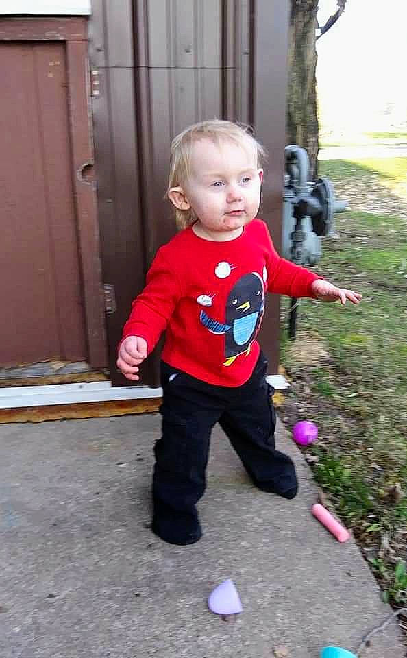 Kodie joined the competition — help win amazing prizes! baby, child, costume, outerwear, person, play, standing, toddler