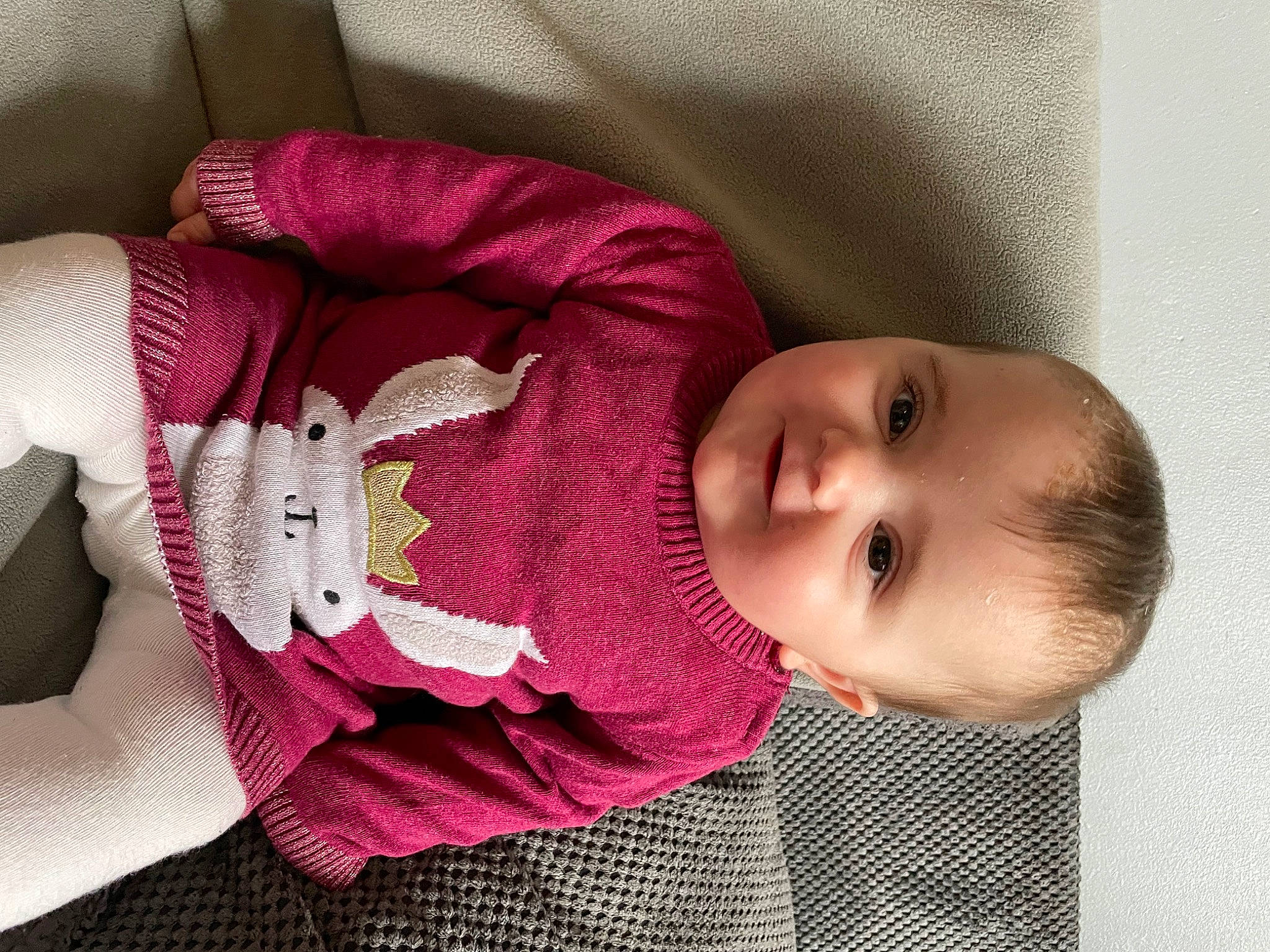 Harlow joined the competition — help win amazing prizes! baby, baby_sleeping, baby_toddler_clothing, carmine, cheek, child, comfort, fashion_accessory, headgear, iris, linens, lip, magenta, nose, person, skin, sleeve, smile, textile, toddler