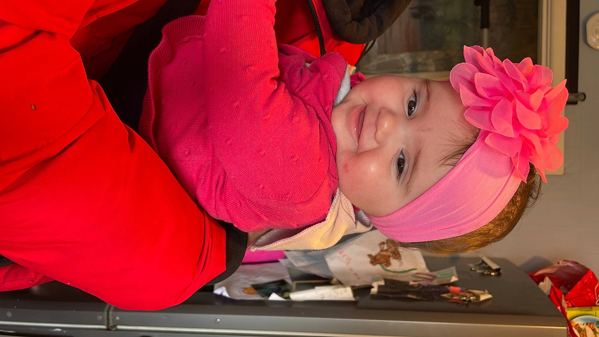 Harlow joined the competition — help win amazing prizes! baby, baby_toddler_clothing, carmine, cheek, child, comfort, eyelash, flower, fun, happy, headwear, lip, magenta, mouth, person, petal, pink, red, sleeve, smile
