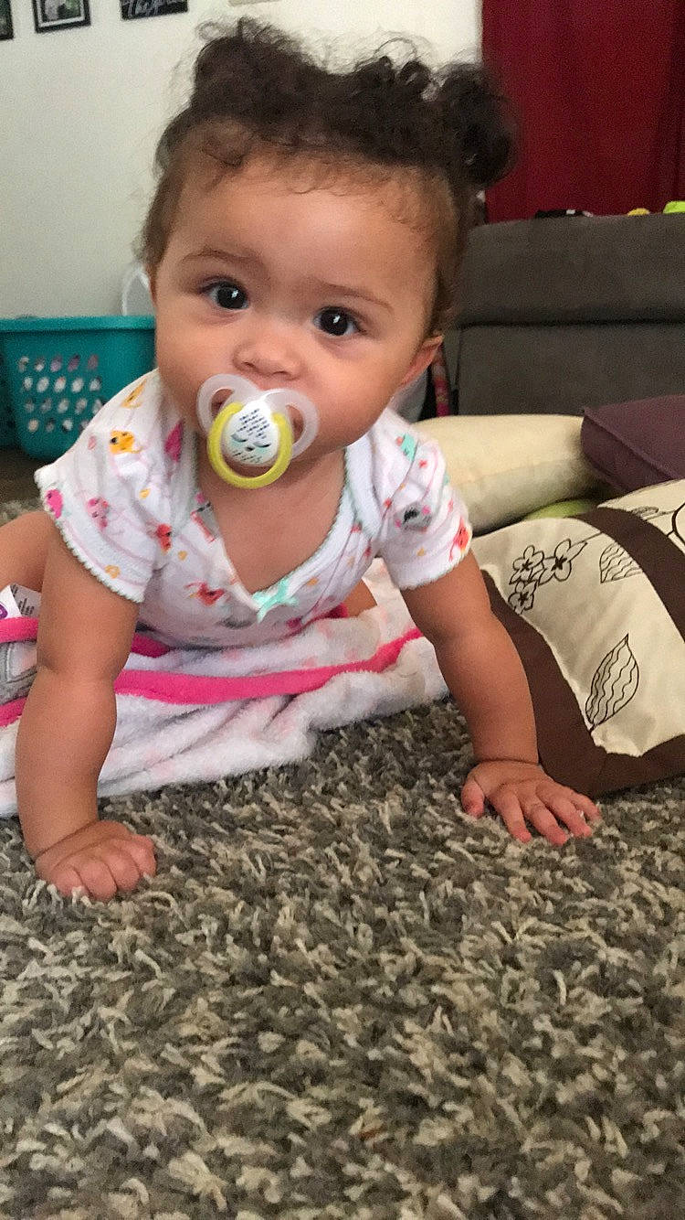 Dominique joined the competition — help win amazing prizes! baby, child, person, play, toddler, tummy_time