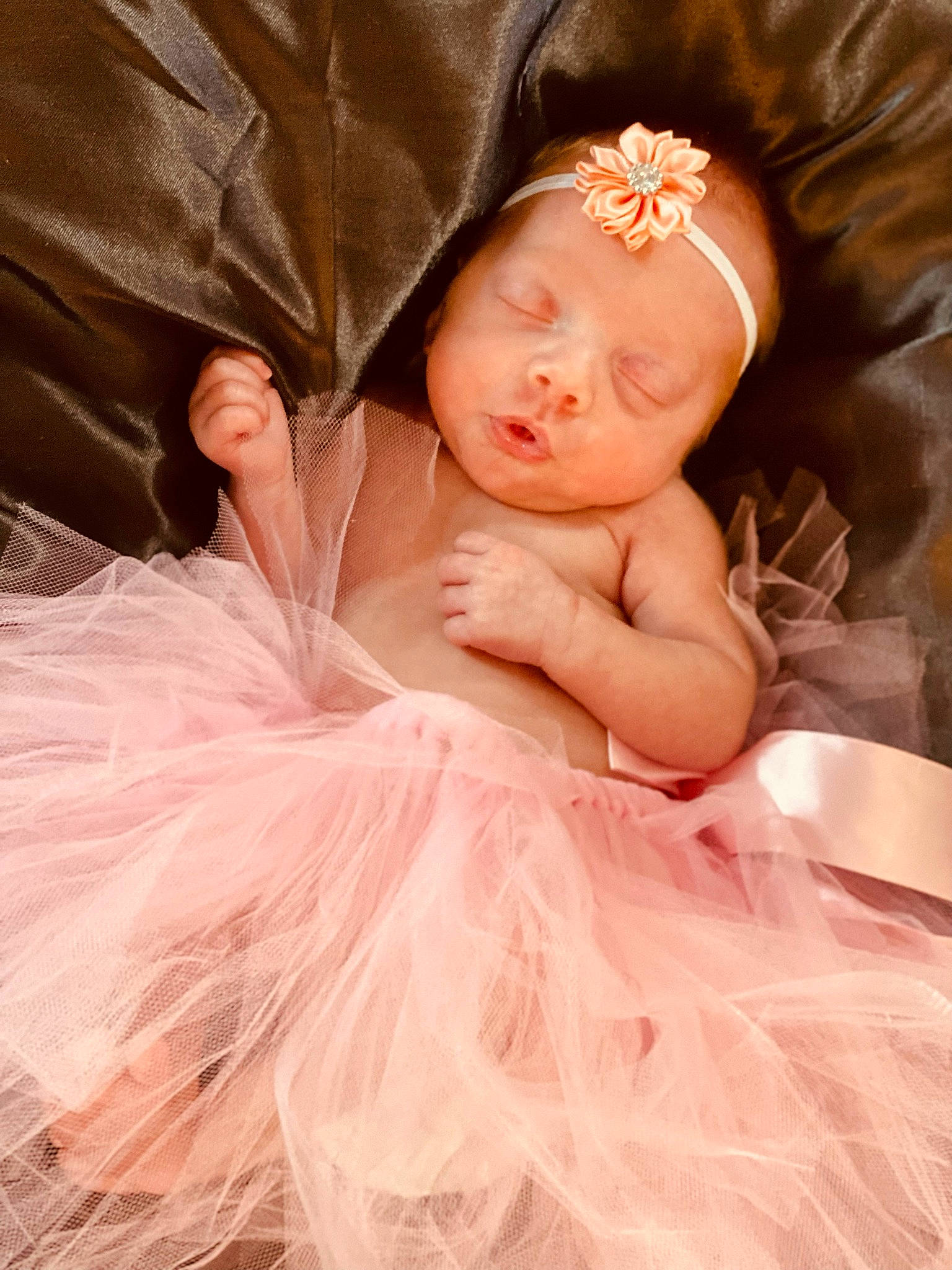 Amarah joined the competition — help win amazing prizes! abdomen, baby, beauty, bridal_accessory, bridal_clothing, child, embellishment, eyelash, flash_photography, flower, gown, hair_accessory, happy, head, headband, headgear, headpiece, jewellery, person, pink