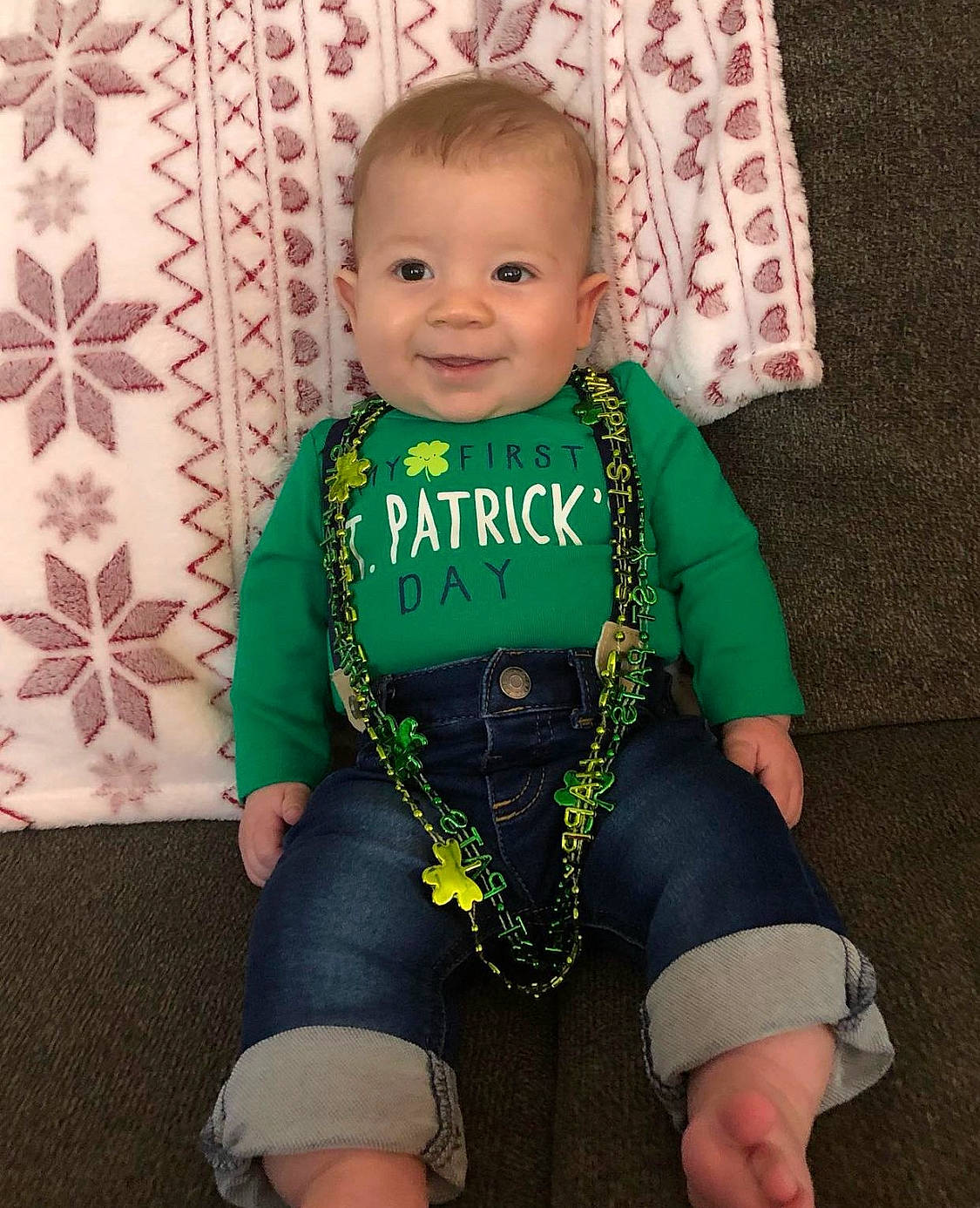 Anthony is registered to the contest to win money with this photo: baby, baby_toddler_clothing, cool, face, happy, head, human_body, joy, neck, outerwear, person, pink, skin, sleeve, smile, sportswear, standing, t_shirt, textile, thigh