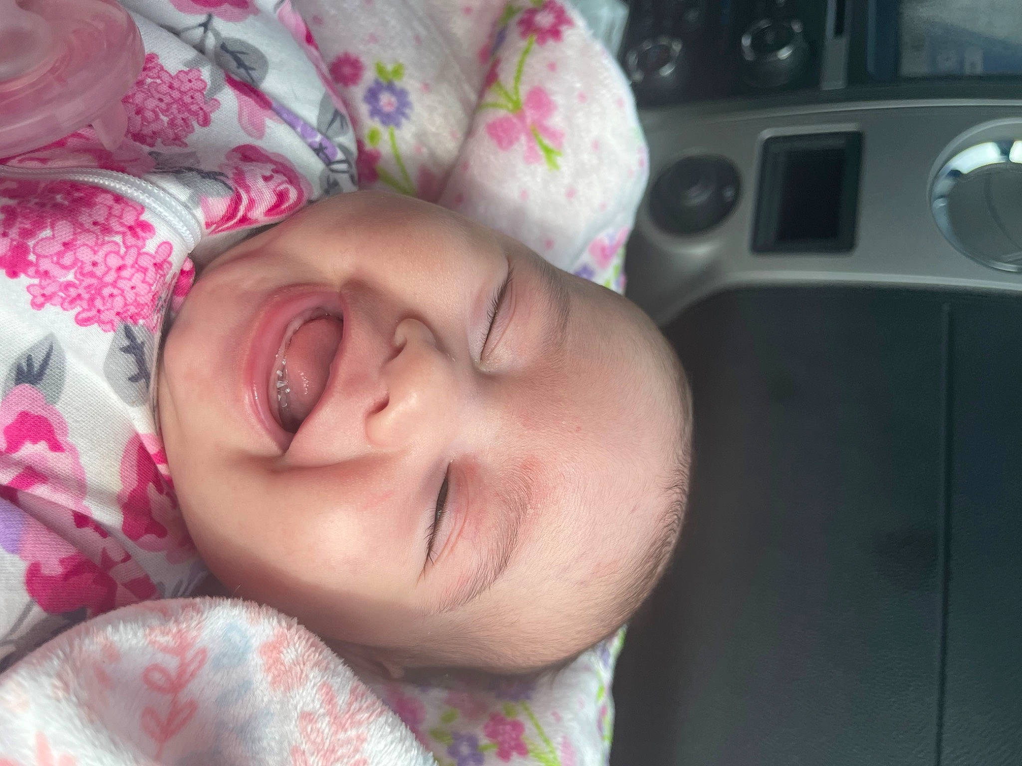 Alia joined the competition — help win amazing prizes! baby, cheek, chin, eye, eyebrow, eyelash, face, facial_expression, finger, happy, head, headgear, iris, lip, mouth, nose, person, pink, skin, smile