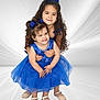 blue_dress, bow, child, children, curly_hair, cute, family, fashion, girl, happy, innocence, joy, portrait, shoes, siblings, smile, studio, toddler, tulle, white_background