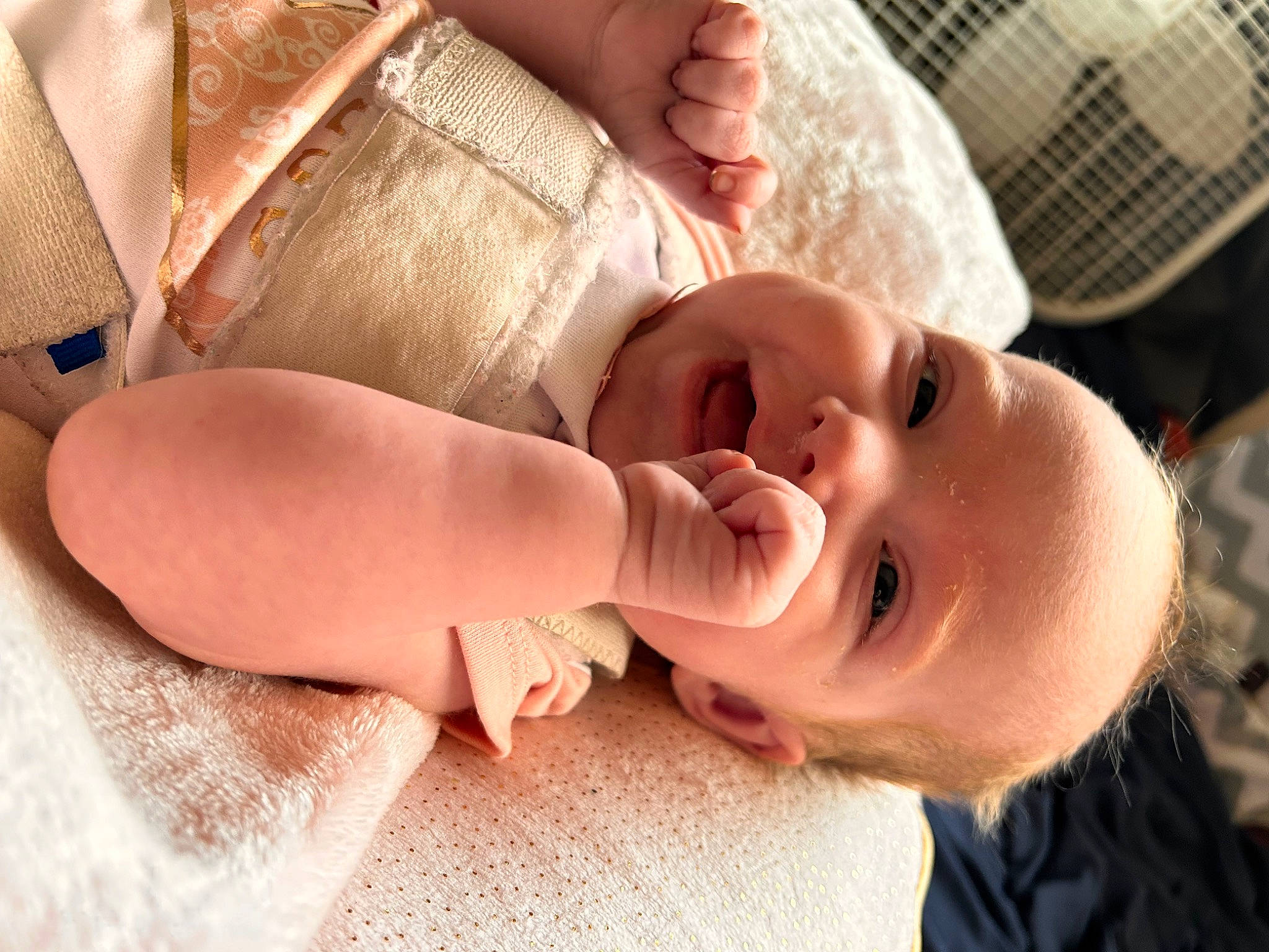 Paisleigh joined the competition — help win amazing prizes! baby, baby_toddler_clothing, cheek, comfort, eye, eyelash, facial_expression, finger, gesture, hand, headgear, lip, mouth, nail, neck, nose, person, skin, thumb, toddler
