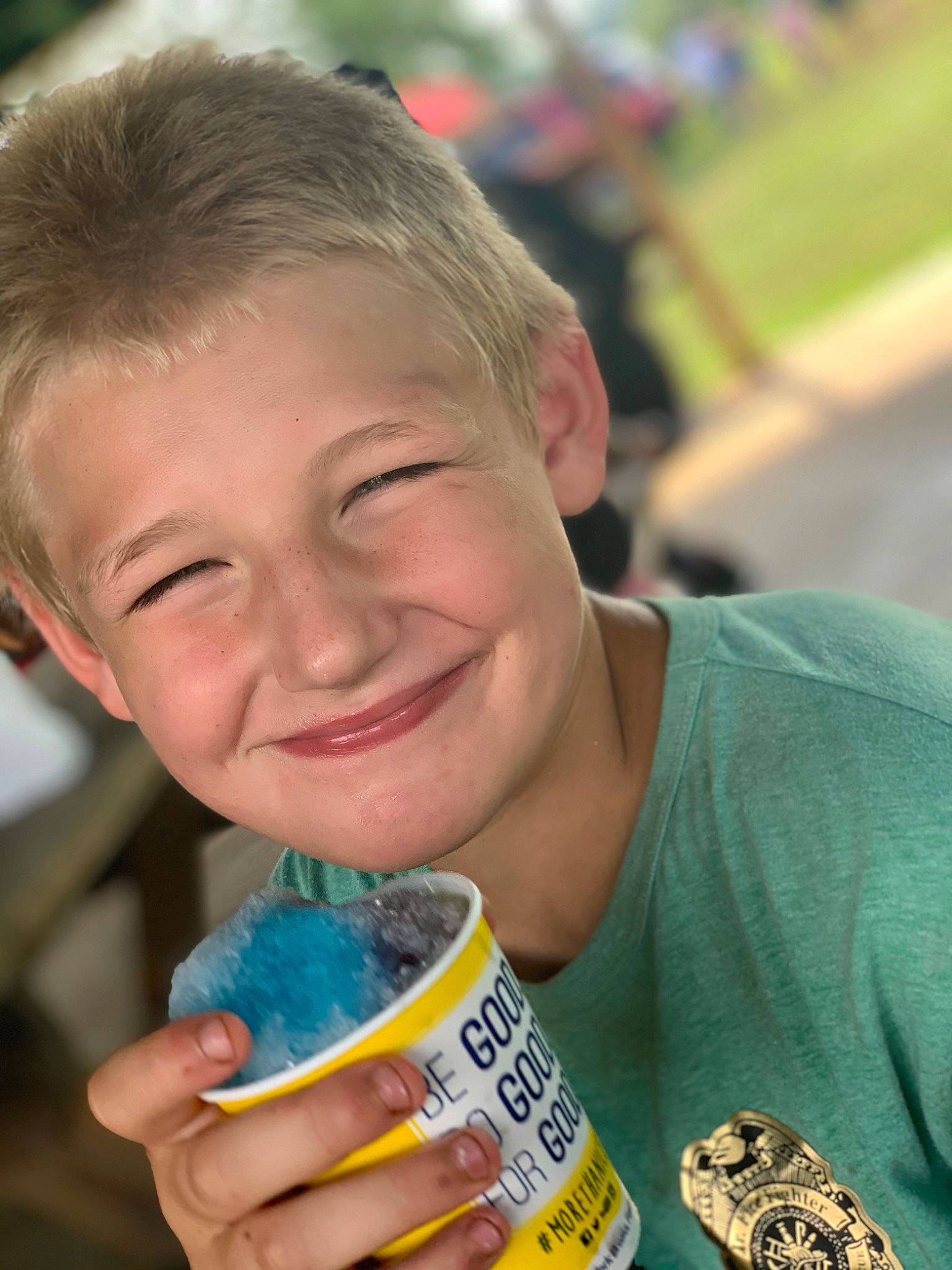 Rodney Harris joined the competition — help win amazing prizes! child, cup, drink, drinking, facial_expression, food, fun, happy, joy, junk_food, leisure, nail, people, person, recreation, smile, snack, soft_drink, summer, sweetness