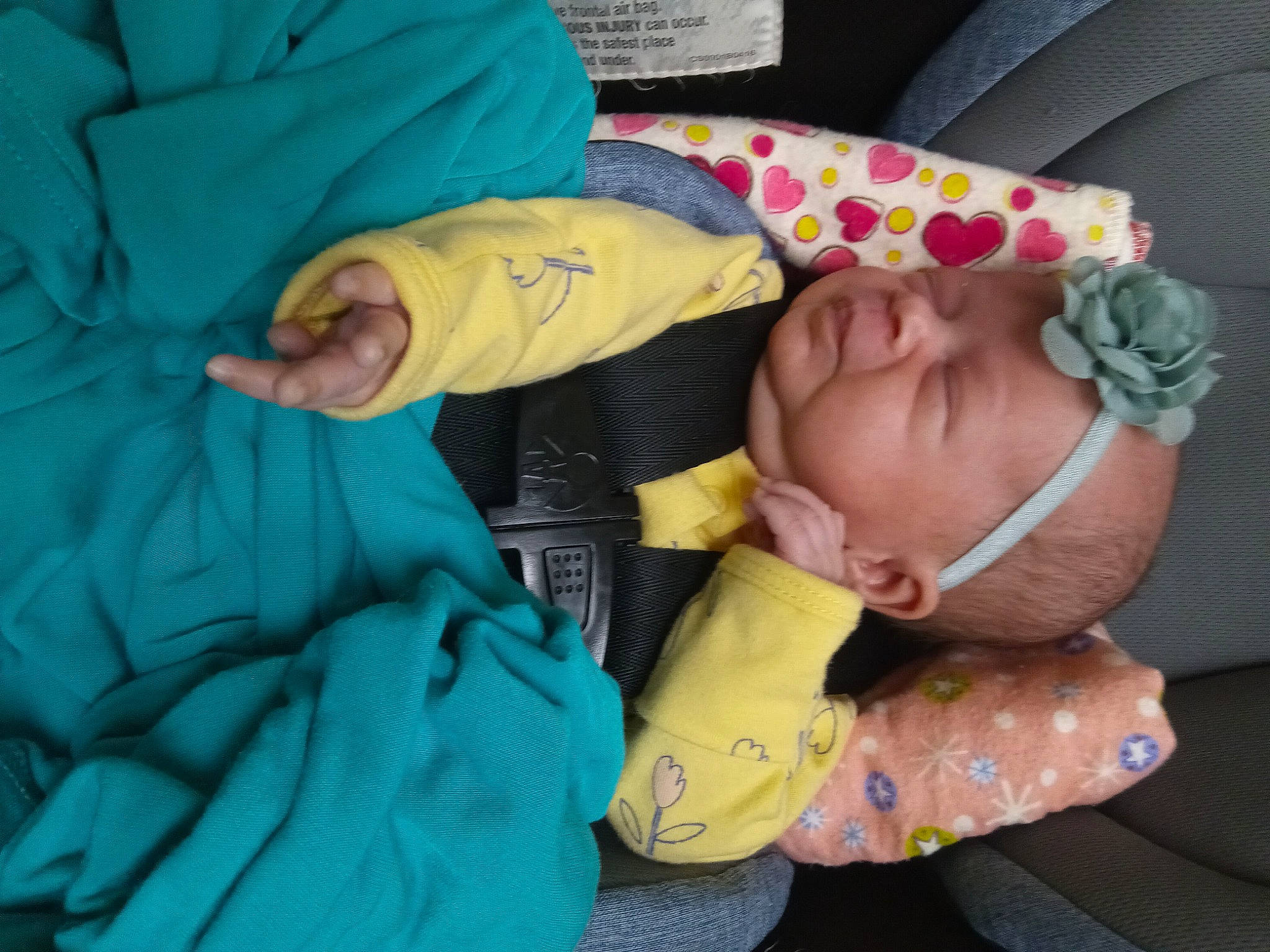 Aliyah joined the competition — help win amazing prizes! baby, baby_products, baby_sleeping, baby_toddler_clothing, bedtime, car_seat, cheek, child, comfort, electric_blue, finger, hand, lap, linens, nap, person, room, sleep, sleeve, textile