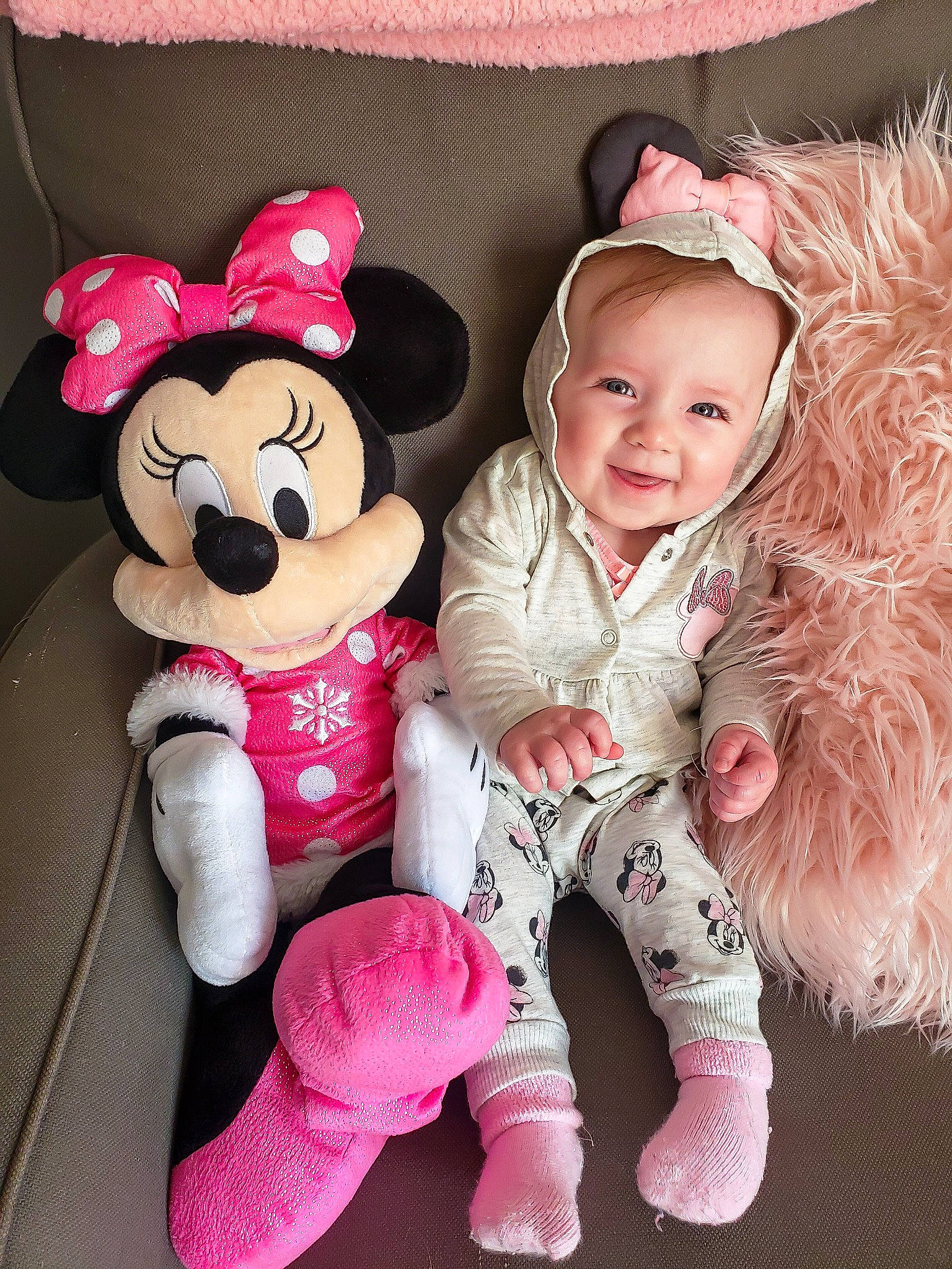 Saoirse is registered to the contest to win money with this photo: baby, baby_toddler_clothing, cap, costume_hat, event, font, happy, headgear, joy, magenta, mammal, person, pink, plush, product, skin, smile, stuffed_toy, textile, toddler