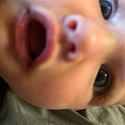 Avery joined the competition — help win amazing prizes! baby, face, close_up, mouth, nose, eyes, skin, infant, expression, cute, child, portrait, human, head, blur, unfocused, curious, young, indoors, person