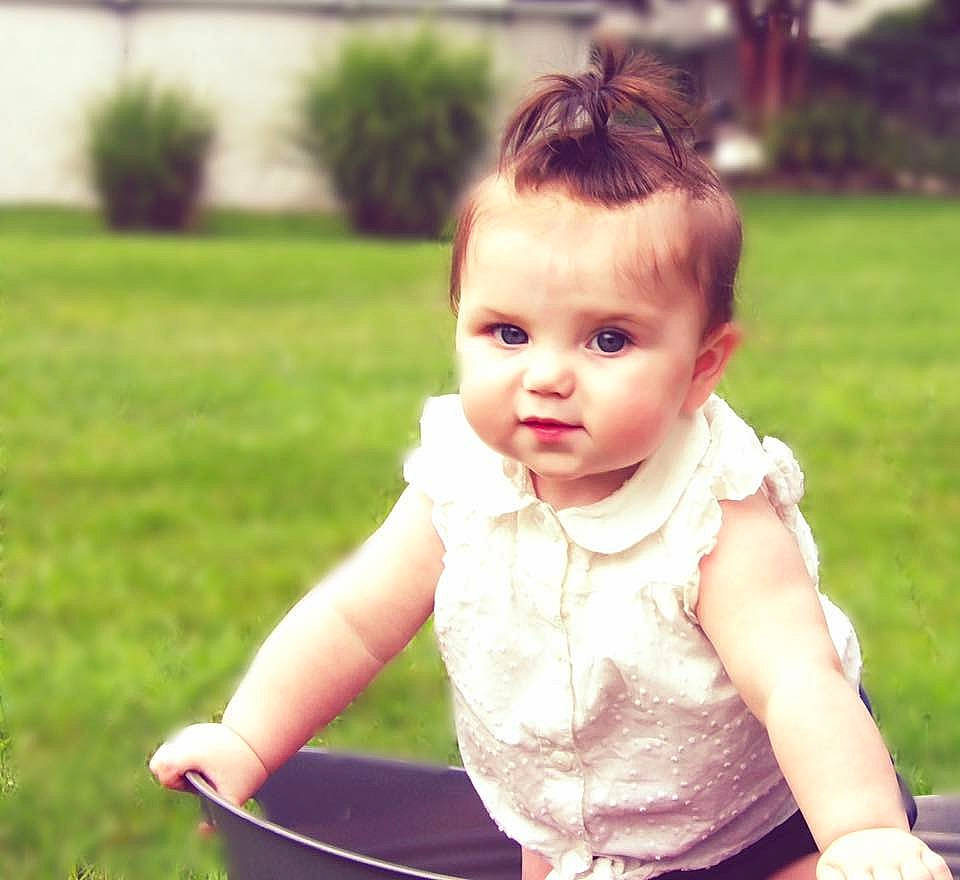 Emmarie is registered to the contest to win money with this photo: baby, child, grass, person, play, sitting, smile, summer, toddler