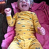 Luka joined the competition — help win amazing prizes! toddler, child, yellow_pajamas, smiling, laughing, indoor, couch, pink_towel, happy, person, clothing, home, furniture, cute, joy, playful, relaxed, small_child, pajamas, sleepwear