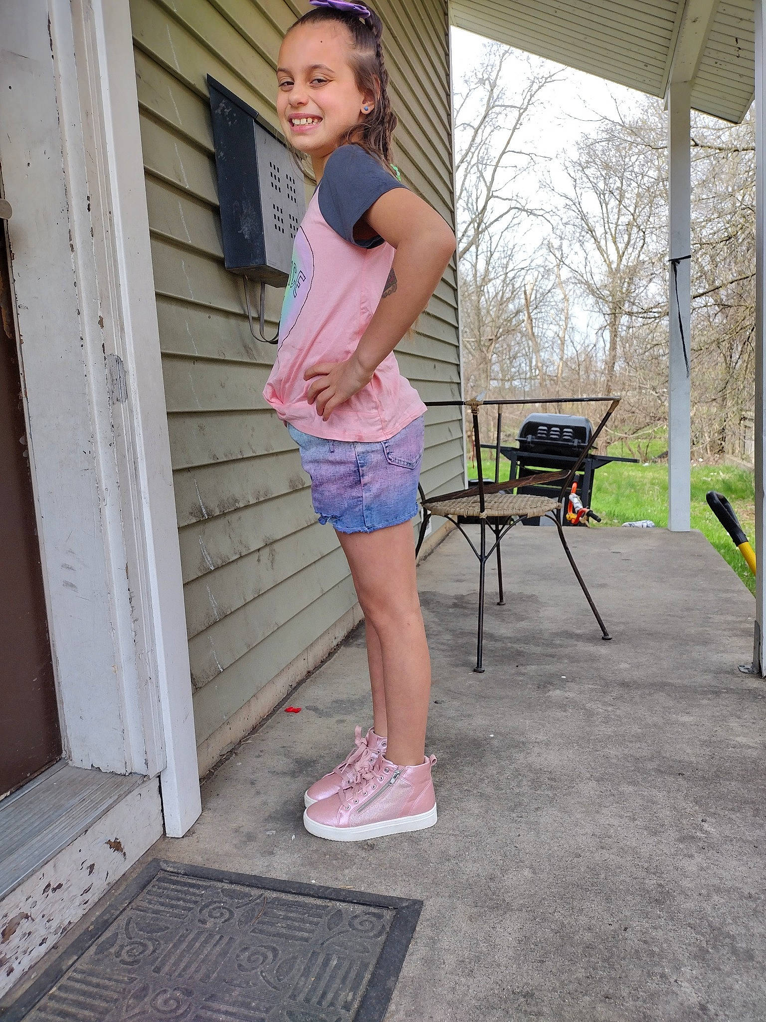 Alexiana joined the competition — help win amazing prizes! calf, denim, fashion_design, footwear, human_leg, jeans, joy, knee, leisure, person, pink, plant, recreation, shorts, sportswear, street_fashion, t_shirt, textile, thigh, tree