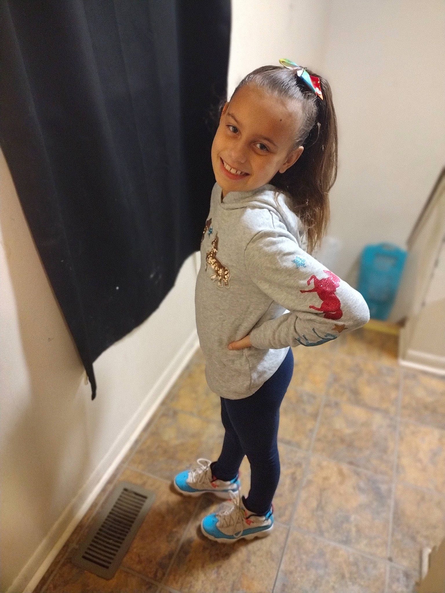 Alexiana is registered to the contest to win money with this photo: child, comfort, curtain, floor, flooring, fun, hair, happy, hardwood, house, human_leg, joy, knee, leg, leisure, person, room, smile, sock, thigh