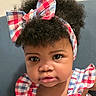 Liara joined the competition — help win amazing prizes! baby, bow, cheeks, child, closeup, clothing, curly_hair, cute, expression, eyes, face, fashion, happy, headband, indoors, infant, person, portrait, skin, smile