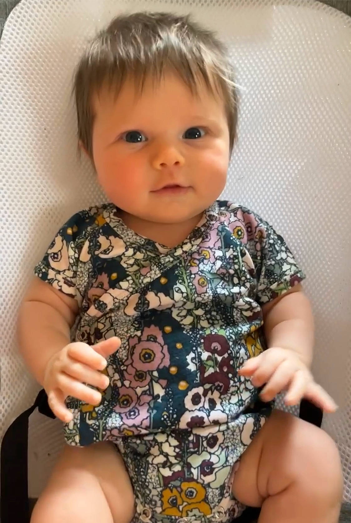 Lexi joined the competition — help win amazing prizes! baby_toddler_clothing, cheek, child, eyelash, facial_expression, gesture, hair, hairstyle, head, human_body, human_leg, iris, neck, pattern, person, skin, sleeve, t_shirt, thigh, thumb