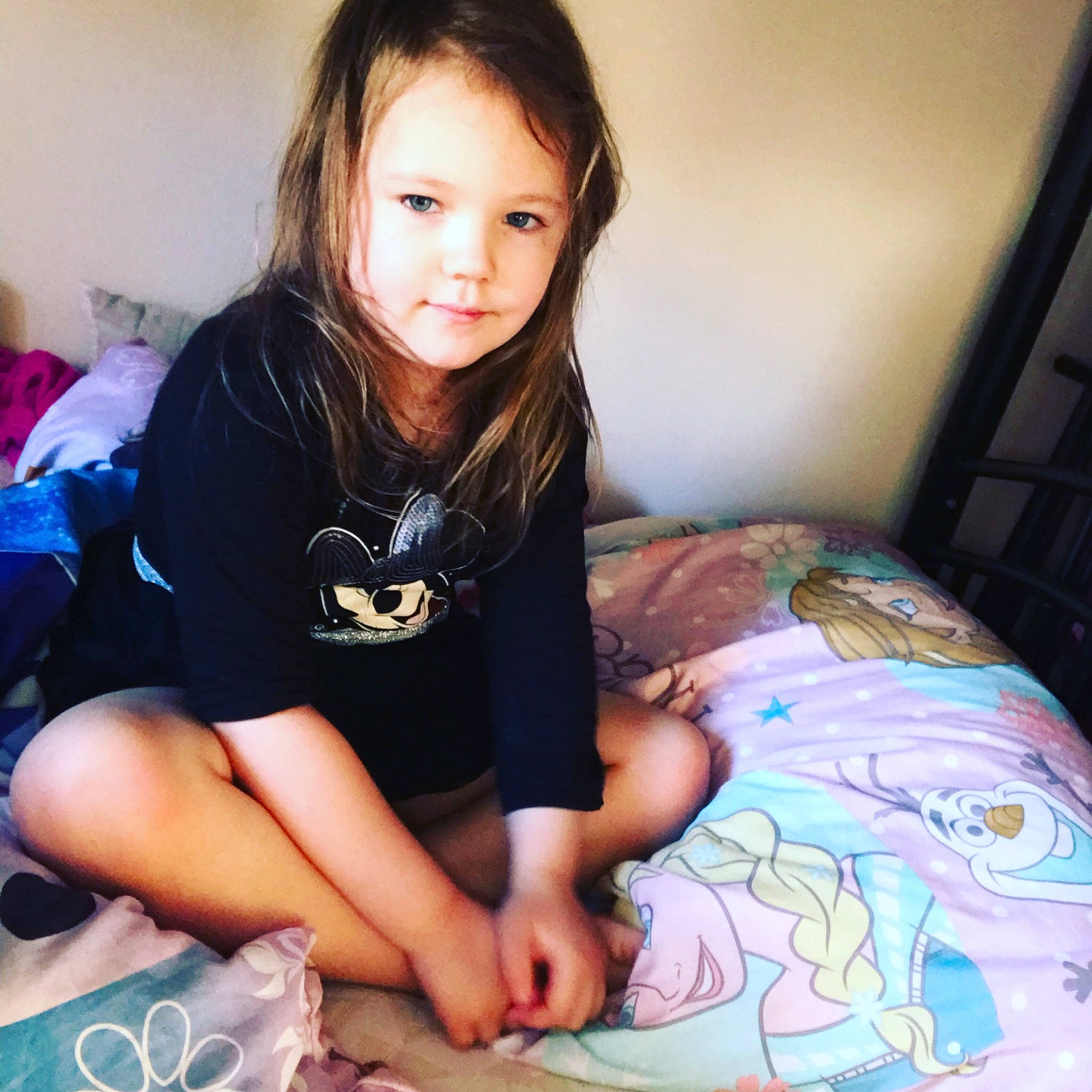 Hanna joined the competition — help win amazing prizes! black_hair, brown_hair, child, eye, face, finger, hair, happy, head, human_leg, leg, long_hair, person, photography, selfie, sitting, skin, smile, t_shirt, thigh