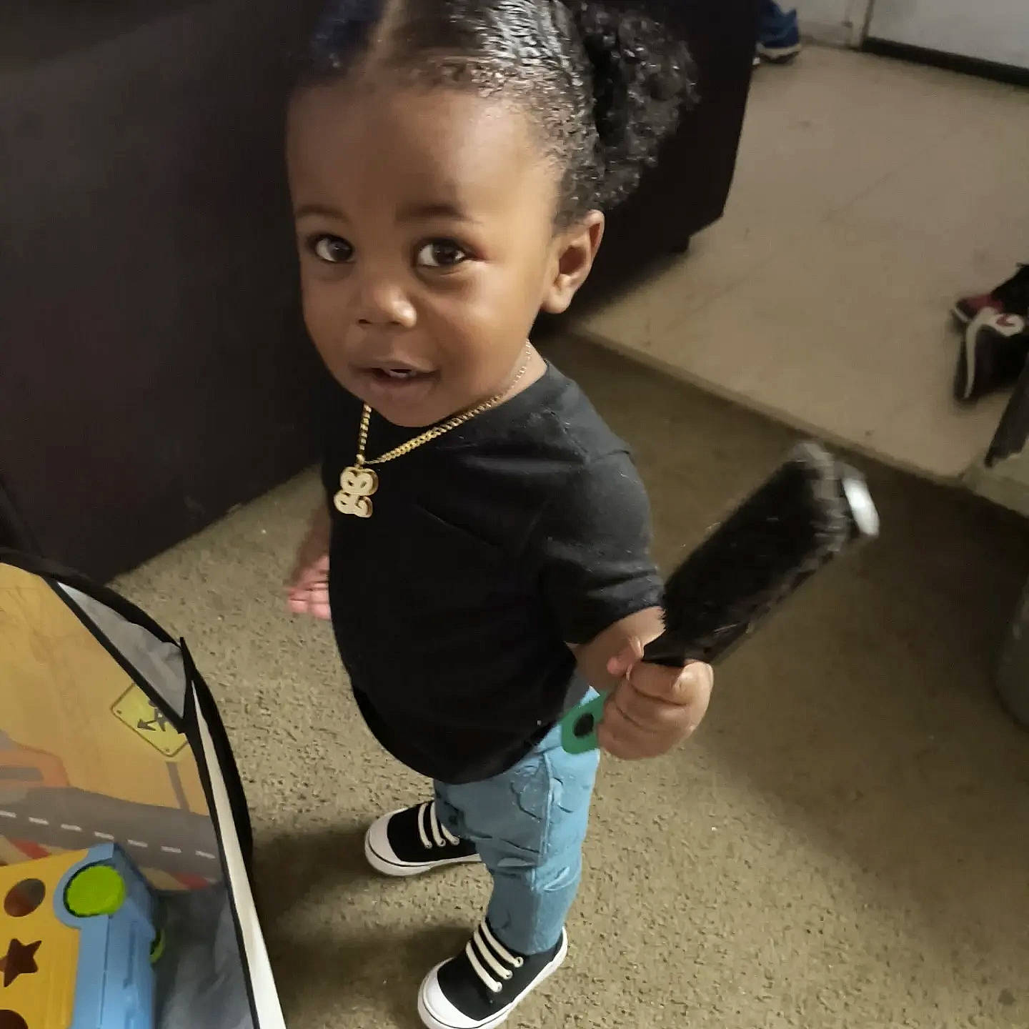 Larso'N joined the competition — help win amazing prizes! baby, baby_toddler_clothing, beauty, child, cool, denim, fashion_accessory, flooring, fun, hairstyle, happy, head, headband, headpiece, jewellery, nose, person, play, sleeve, t_shirt