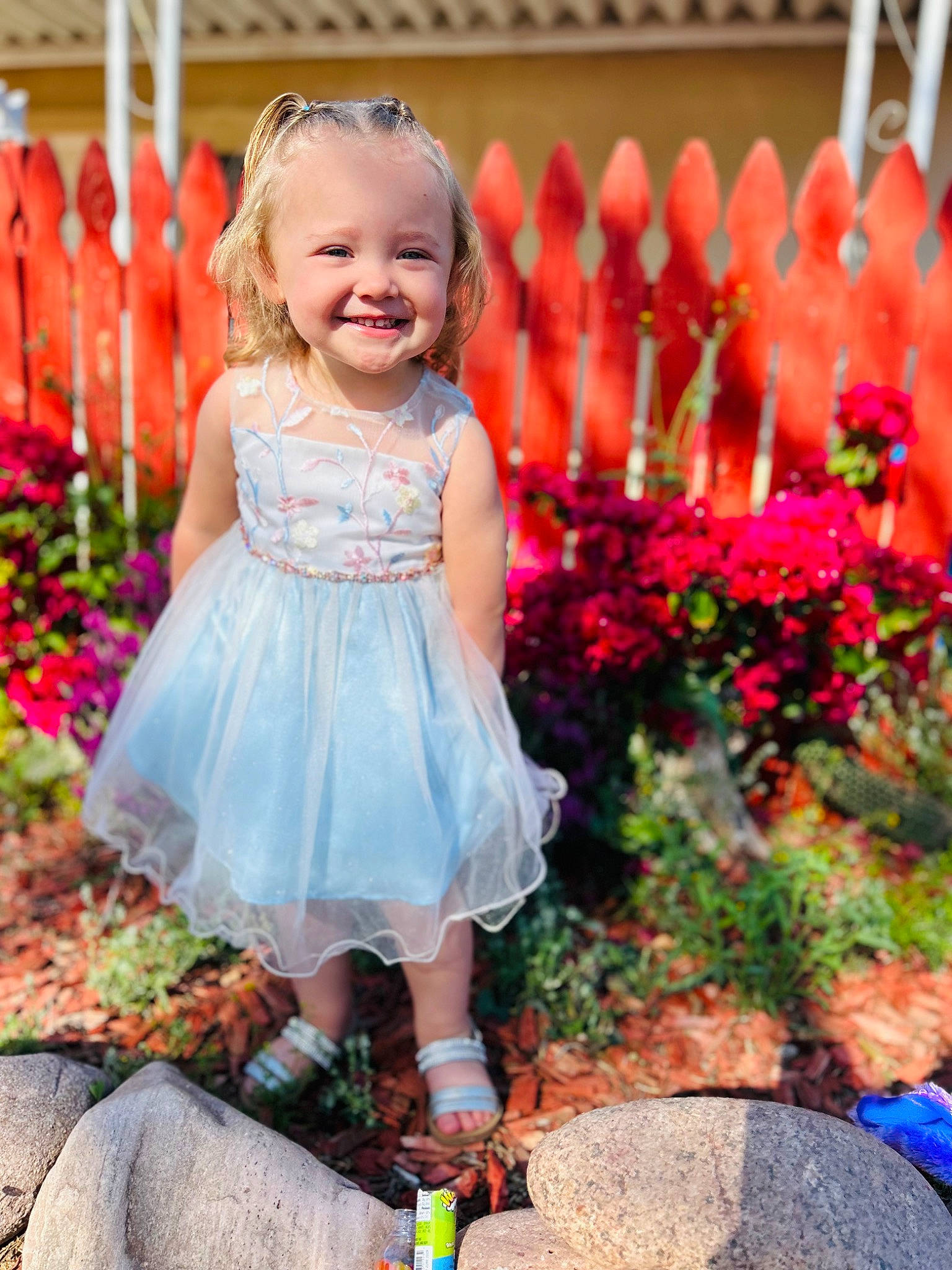 Zeynah joined the competition — help win amazing prizes! baby_toddler_clothing, beauty, child, dress, eye, face, flower, grass, hair, happy, head, iris, joy, orange, people_in_nature, person, petal, pink, plant, red