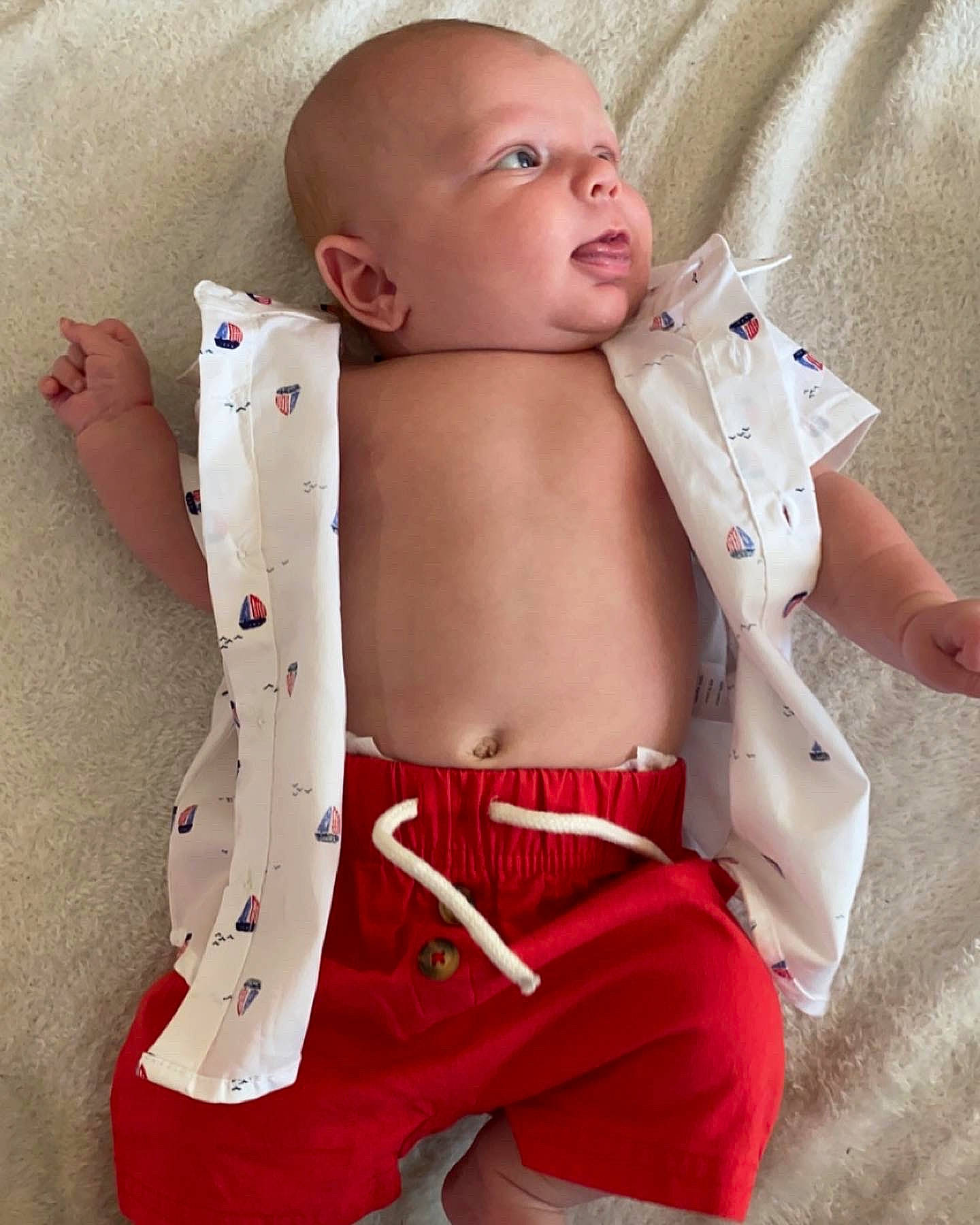 Hayes joined the competition — help win amazing prizes! abdomen, baby, baby_toddler_clothing, chest, collar, comfort, finger, gesture, human_body, joint, leg, neck, person, shoulder, skin, sleeve, stomach, thigh, toddler, trunk