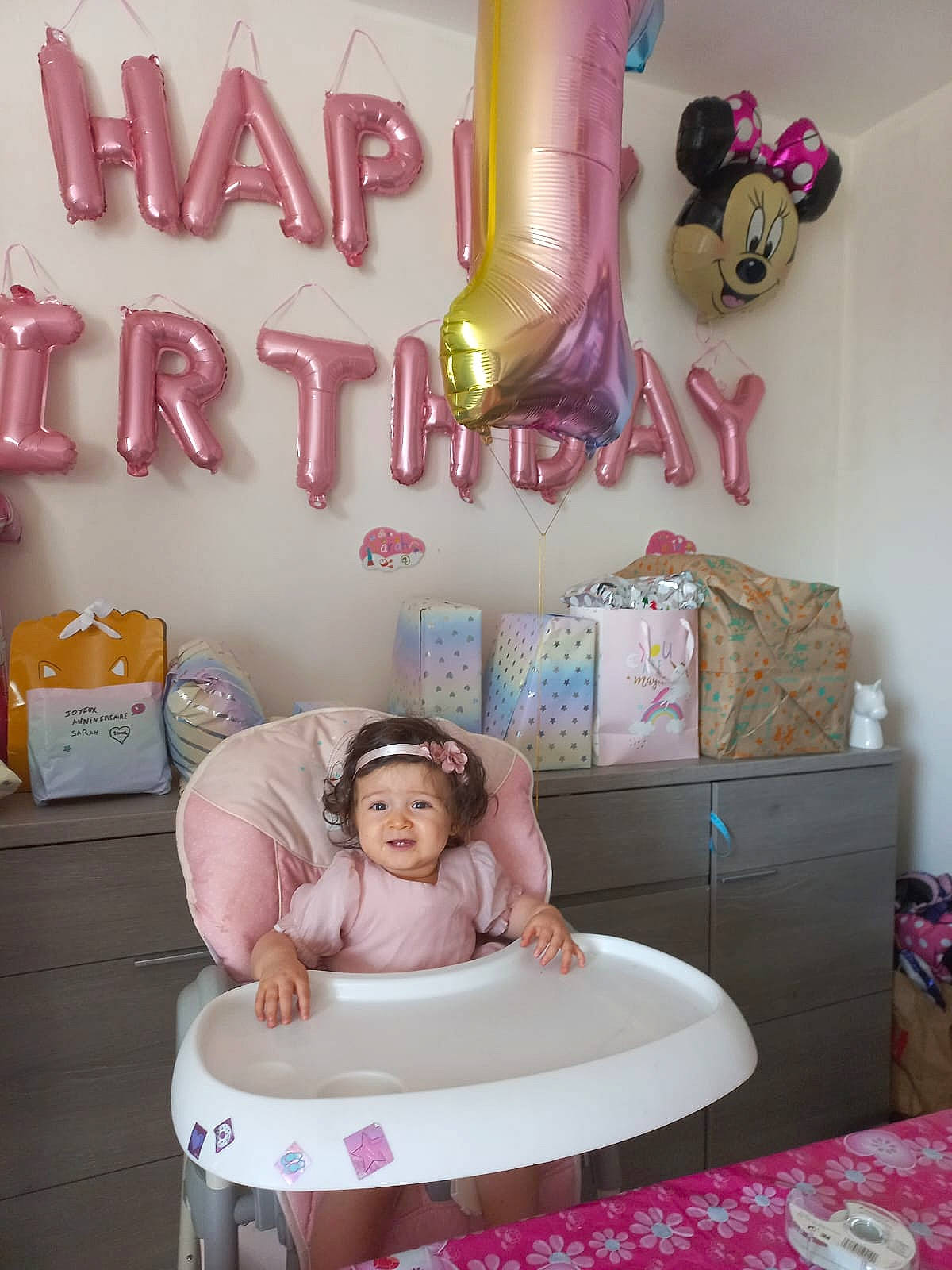 Sarah participe au concours pour gagner de l'argent avec cette photo : baby, child, comfort, font, happy, headwear, interior_design, linens, magenta, mammal, ornament, peach, person, picture_frame, pink, product, purple, room, sitting, toddler
