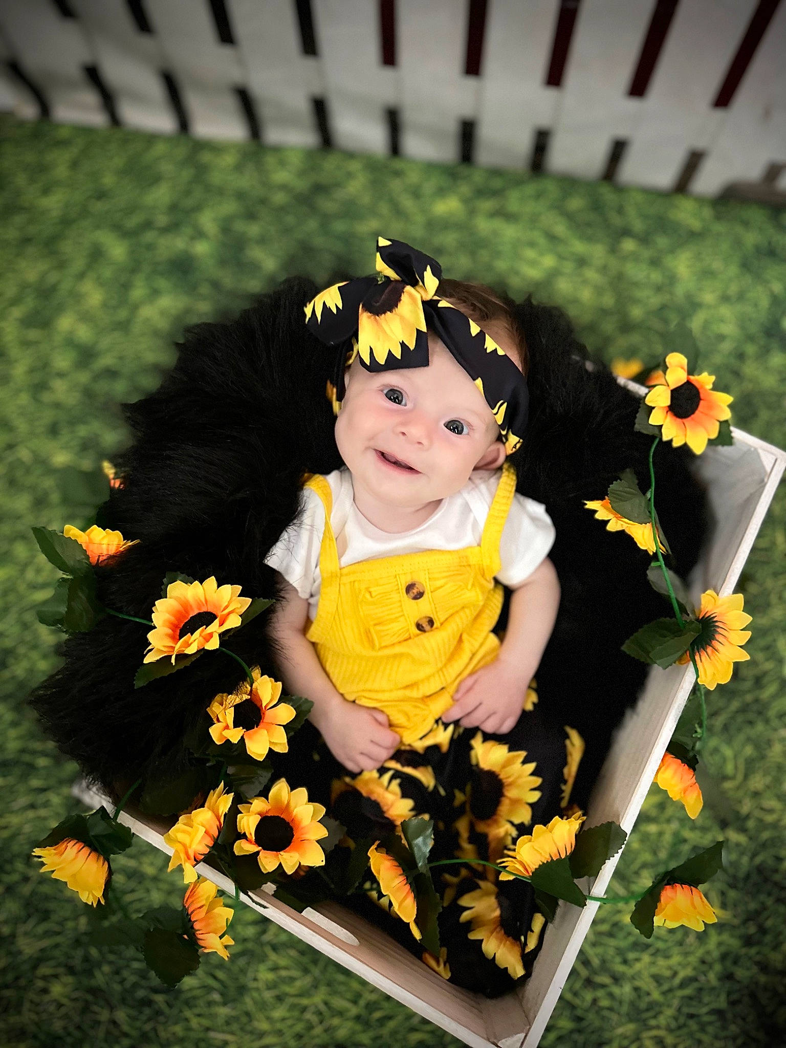 Josephine joined the competition — help win amazing prizes! baby, baby_toddler_clothing, bouquet, chair, child, cut_flowers, floral_design, flower, flowering_plant, fun, grass, happy, headpiece, headwear, joy, leisure, people_in_nature, person, petal, plant