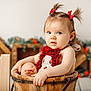 Marie participe au concours pour gagner de l'argent avec cette photo : baby, blue_eyes, bucket, celebration, child, clothing, cute, decorations, face, feet, first_birthday, hands, indoor, infant, pigtails, portrait, red_bows, sitting, wooden_bucket, wooden_number