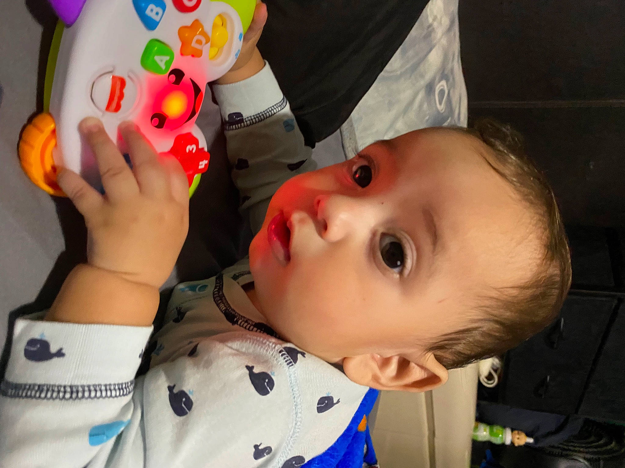 Elijah joined the competition — help win amazing prizes! baby, baby_playing_with_toys, baby_products, baby_toddler_clothing, cheek, child, eyelash, fun, gesture, happy, nail, nose, pattern, person, plastic, room, sleeve, surprise, thumb, toddler