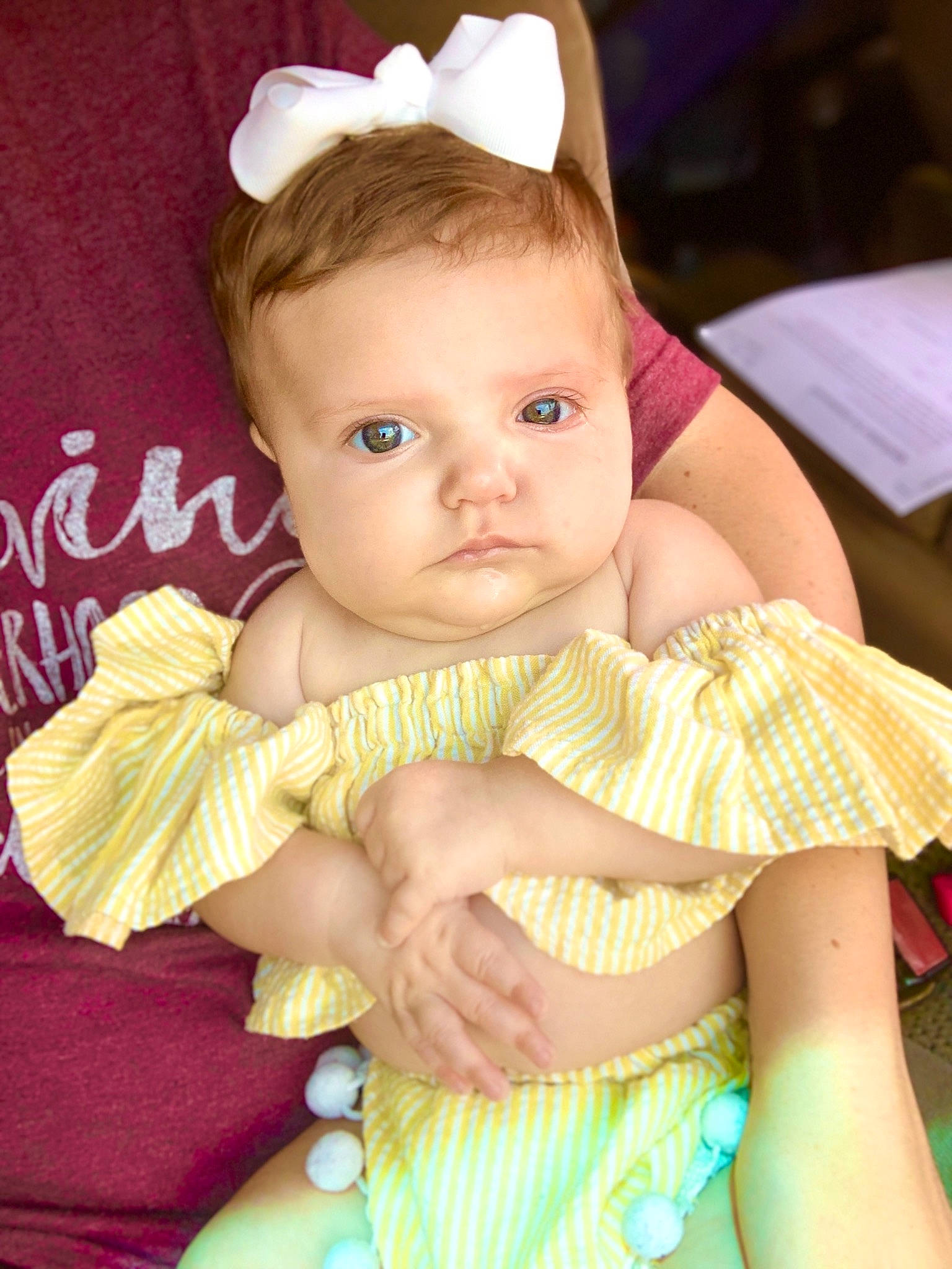 Brylee joined the competition — help win amazing prizes! abdomen, baby, baby_products, baby_toddler_clothing, cheek, child, costume_hat, eye, eyelash, finger, happy, head, iris, jewellery, pattern, person, pink, skin, toddler, trunk