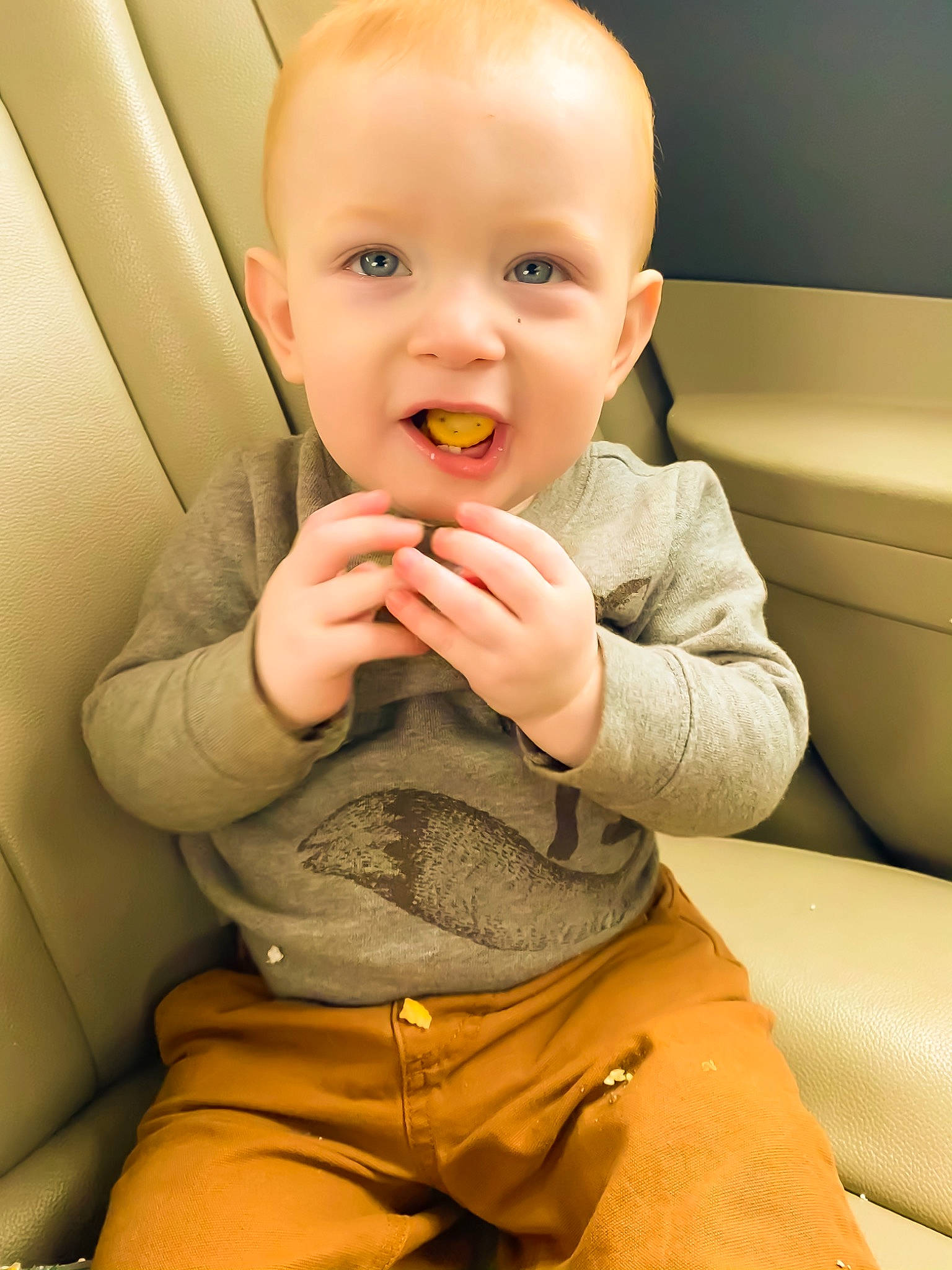 Clyde is registered to the contest to win money with this photo: arm, baby, baby_toddler_clothing, cheek, chin, eye, face, finger, gesture, head, human_body, jaw, lip, mouth, neck, nose, orange, person, skin, sleeve