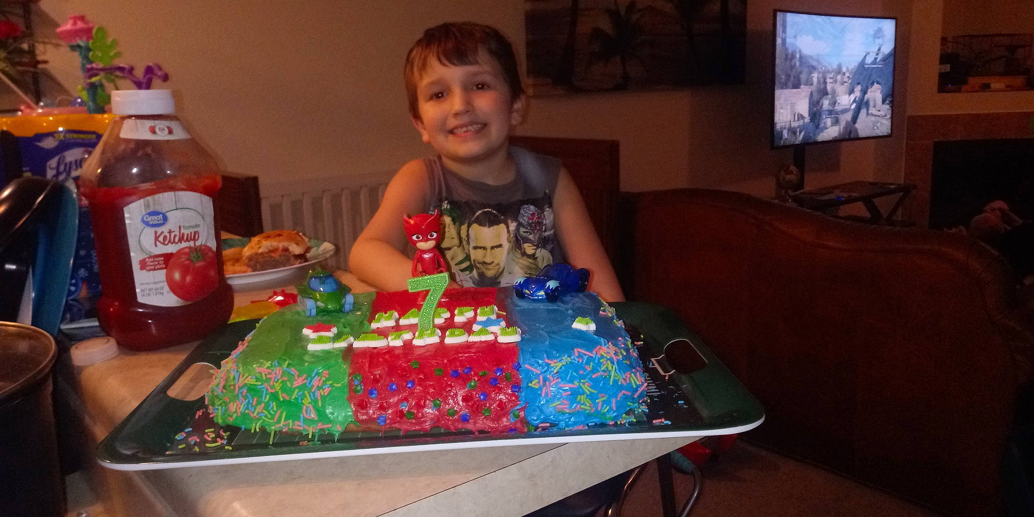 Kellen is registered to the contest to win money with this photo: baked_goods, birthday, birthday_cake, cake, cake_decorating, child, dessert, food, joy, party, person, play, toddler, toy