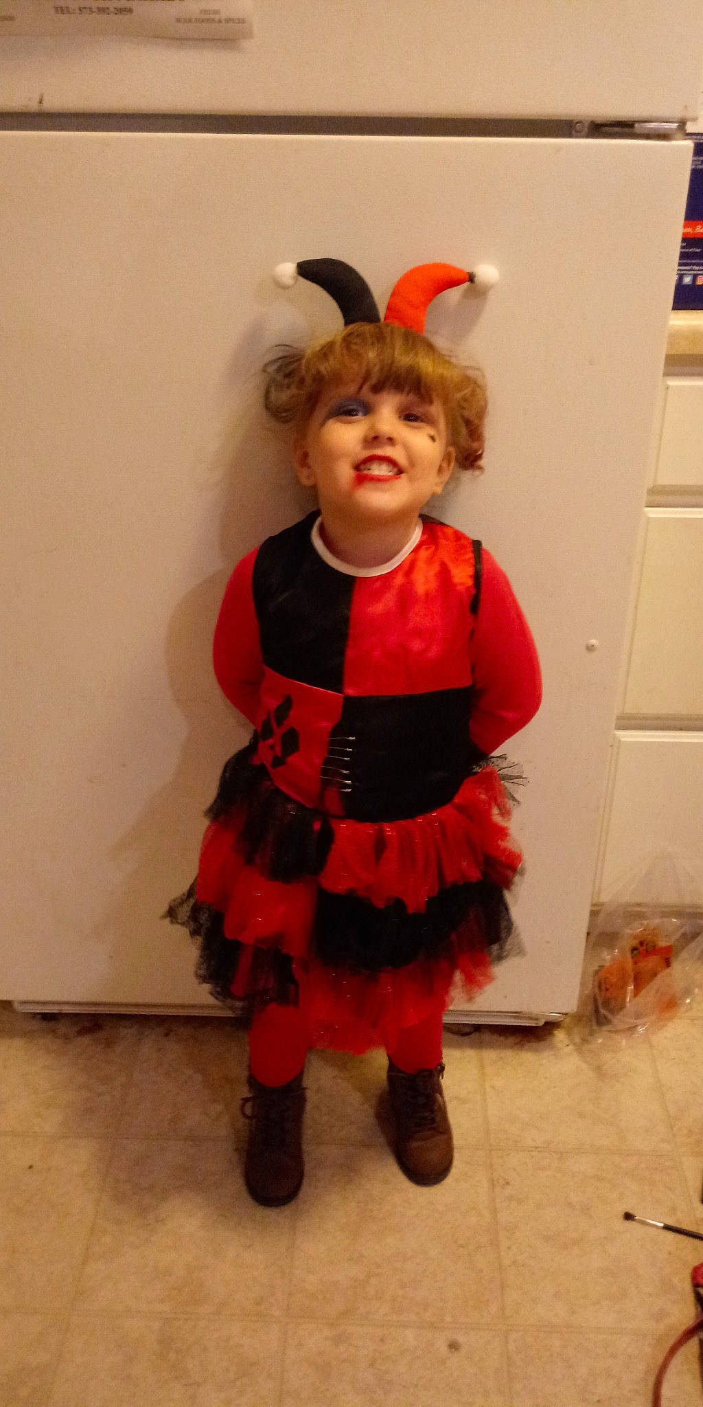 Tegan is registered to the contest to win money with this photo: child, clothing, costume, ear, fawn, joy, person, toddler