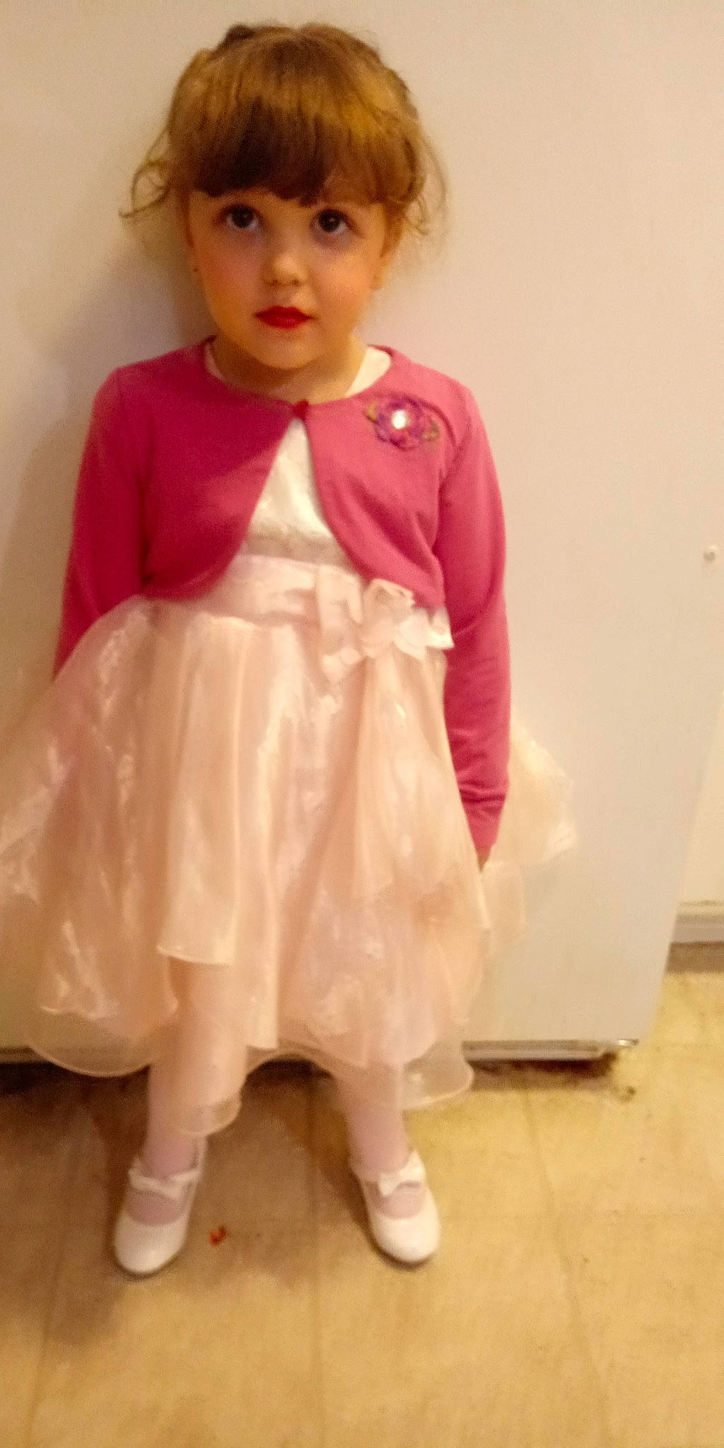 Tegan joined the competition — help win amazing prizes! brown_hair, child, child_model, clothing, costume, dress, outerwear, person, pink, sleeve, toddler