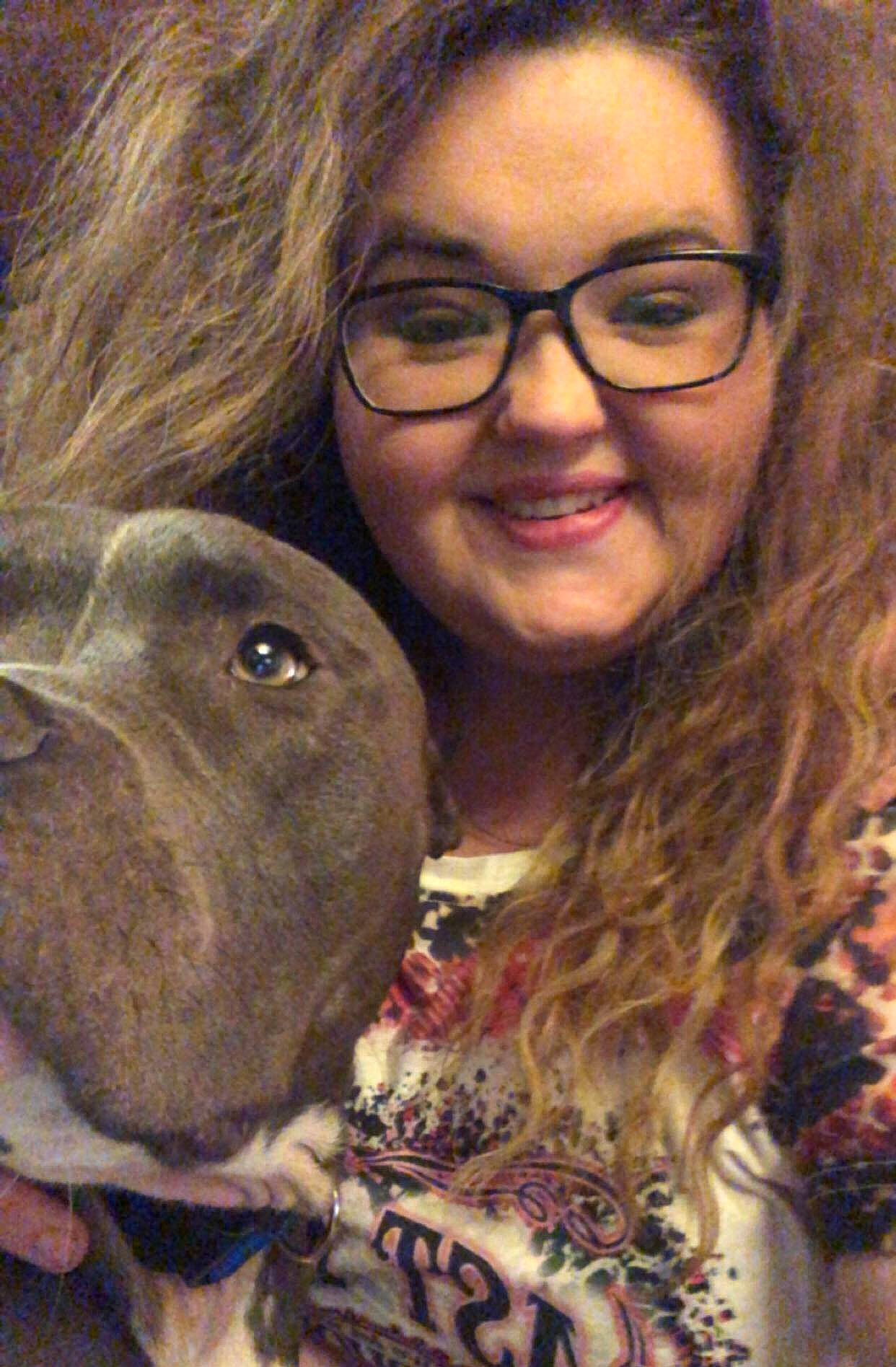 Bruce joined the competition — help win amazing prizes! carnivore, collar, companion_dog, dog, dog_breed, ear, event, eyewear, fawn, glasses, happy, iris, liver, nose, organ, selfie, smile, vision_care, whiskers, working_animal