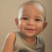 Jackson joined the competition — help win amazing prizes! baby, child, smile, portrait, face, eyes, sleeveless_shirt, happy, cute, infant, skin, person, young, head, expression, looking_at_camera, indoors, soft_light, closeup, human