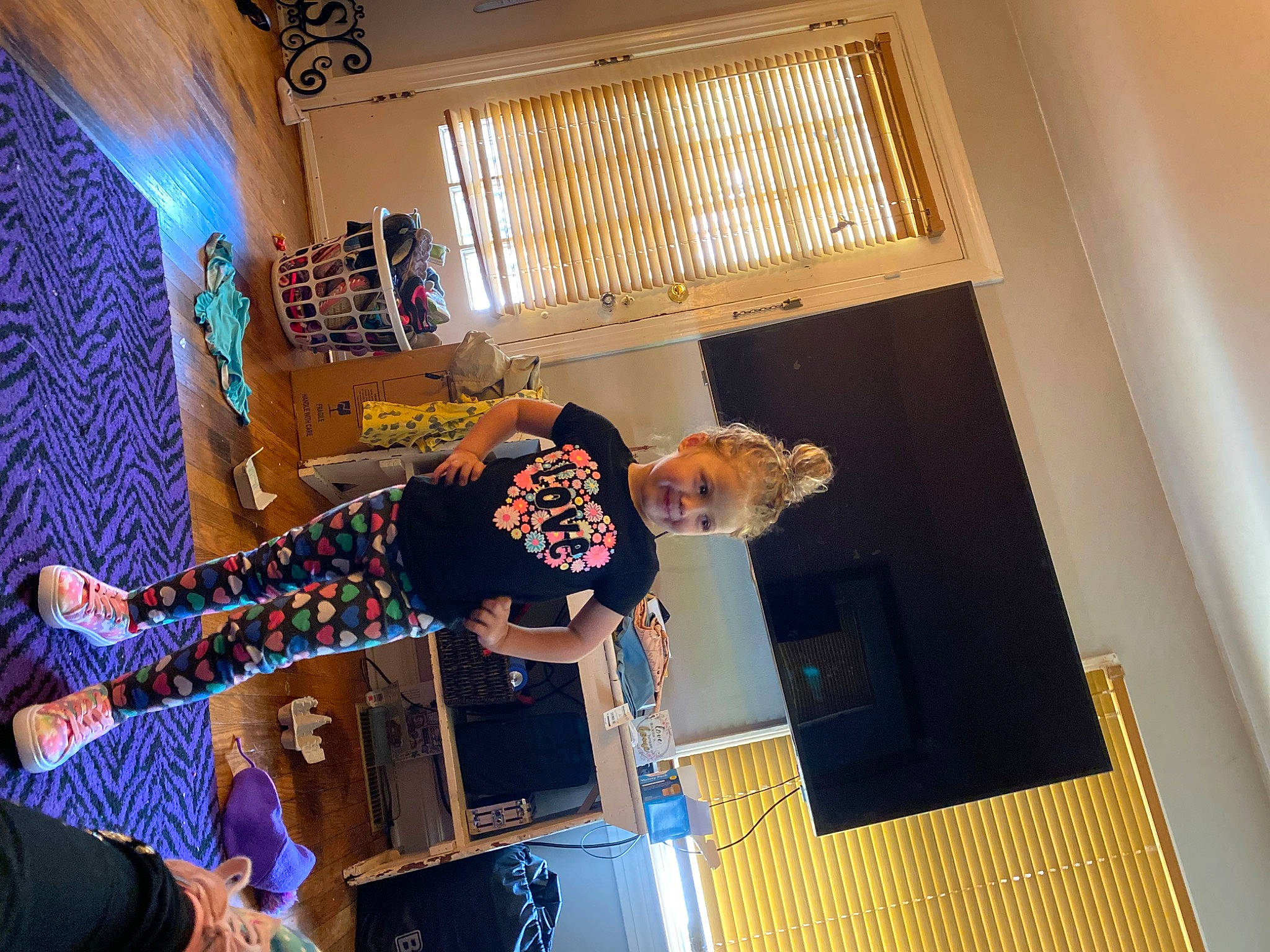 Jacey joined the competition — help win amazing prizes! blue, ceiling, electric_blue, event, flooring, fun, hardwood, joy, person, room, t_shirt, window, wood, world