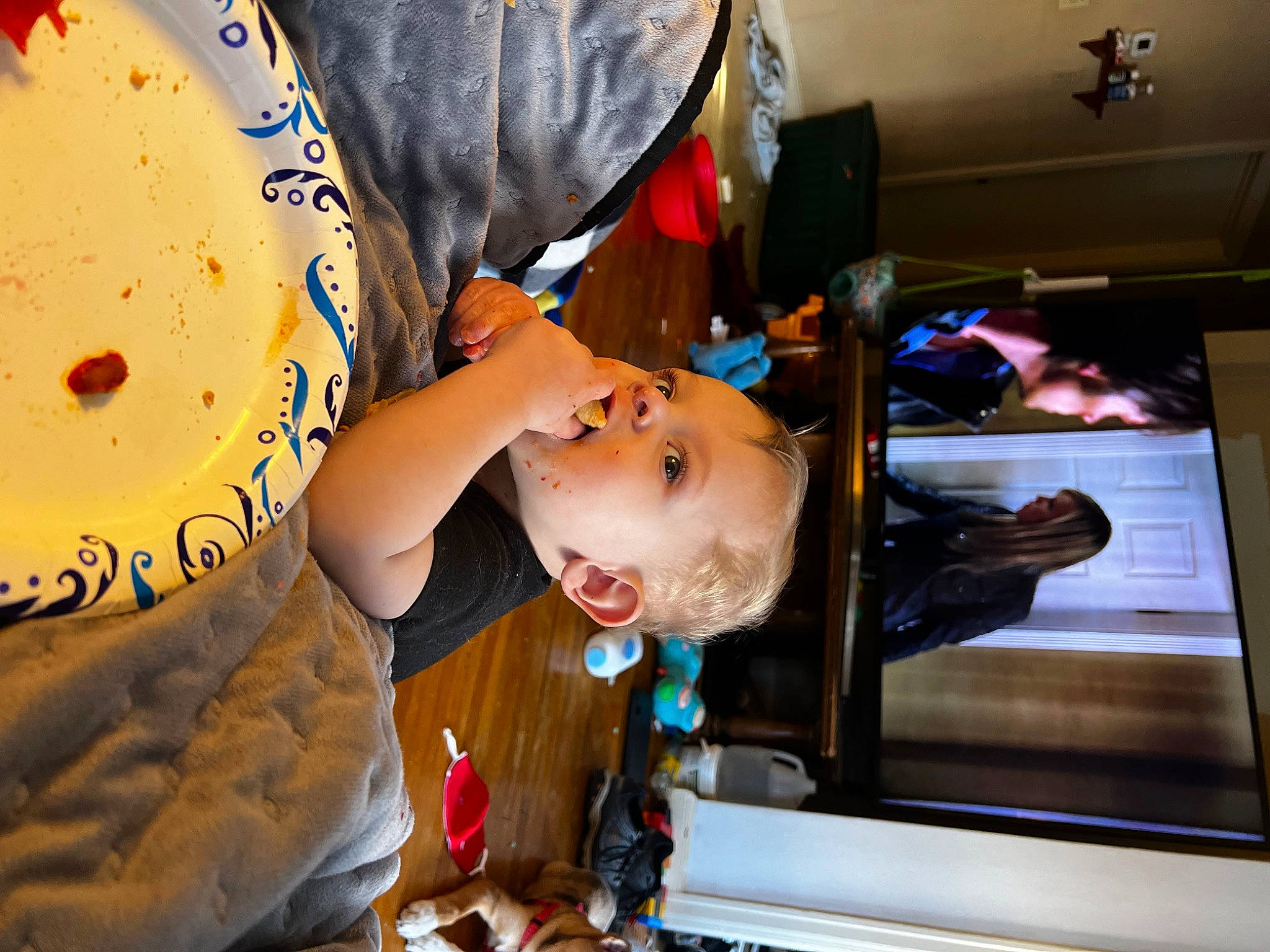 Dean joined the competition — help win amazing prizes! baby, chair, child, circle, eyewear, fun, hat, headgear, machine, person, personal_protective_equipment, room, toddler