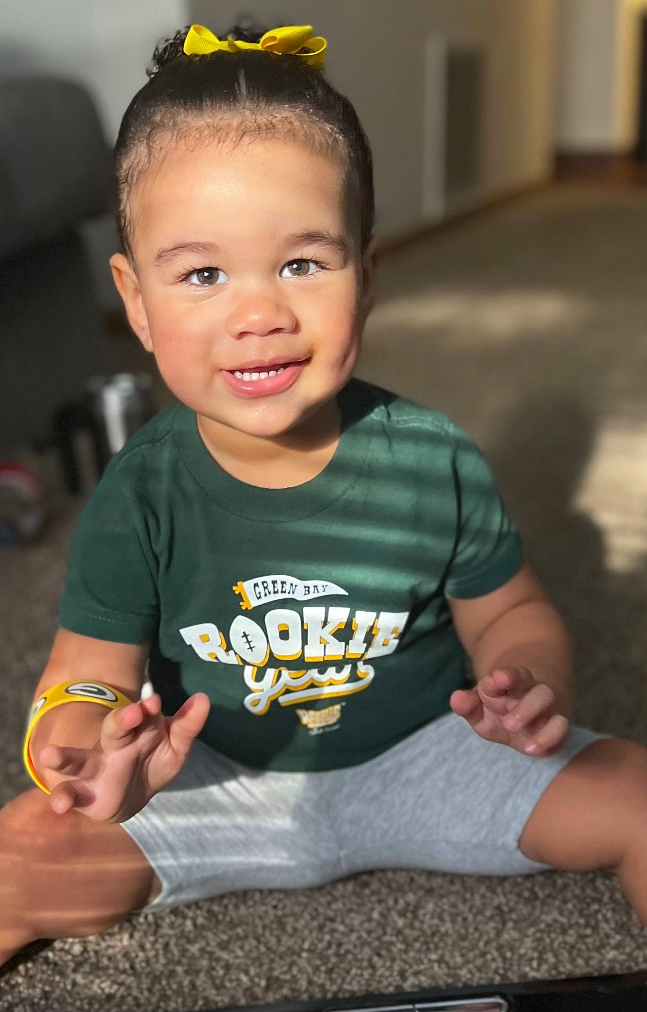 Journey is registered to the contest to win money with this photo: baby_toddler_clothing, cheek, chin, cool, face, facial_expression, flash_photography, fun, hairstyle, happy, head, human, organ, person, skin, sleeve, smile, standing, toddler, white