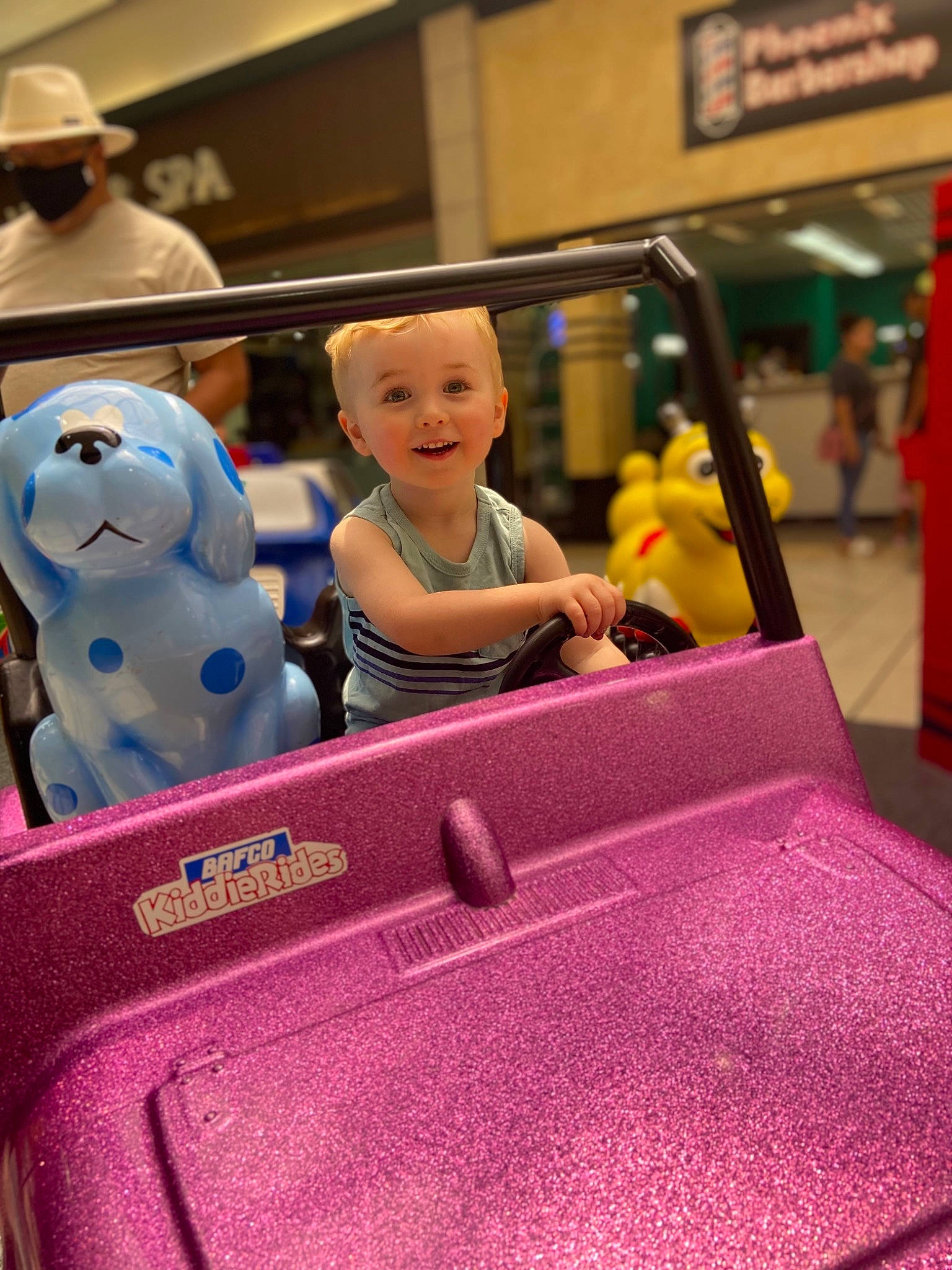 Isaac joined the competition — help win amazing prizes! automotive_exterior, baby, baby_products, carpet, child, flooring, fun, hat, leisure, magenta, pattern, person, pink, plastic, play, recreation, sun_hat, t_shirt, toddler, toy