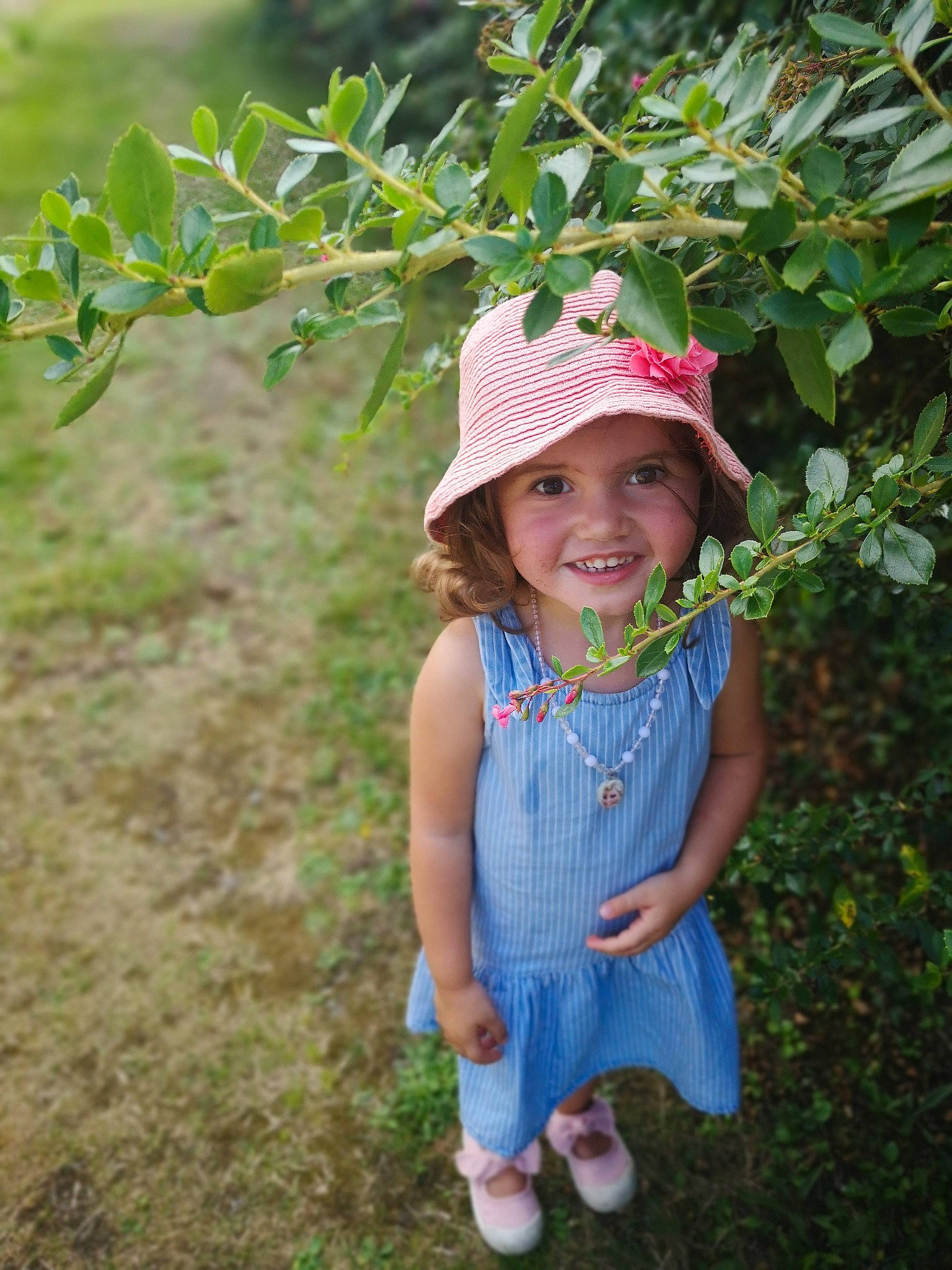 Camille a rejoint le concours — aidez-le/la à gagner de superbes lots ! apple, child, dress, fruit, happy, hat, headgear, headwear, joy, leaf, pattern, person, photography, plant, rose_family, smile, summer, toddler, tree, vacation